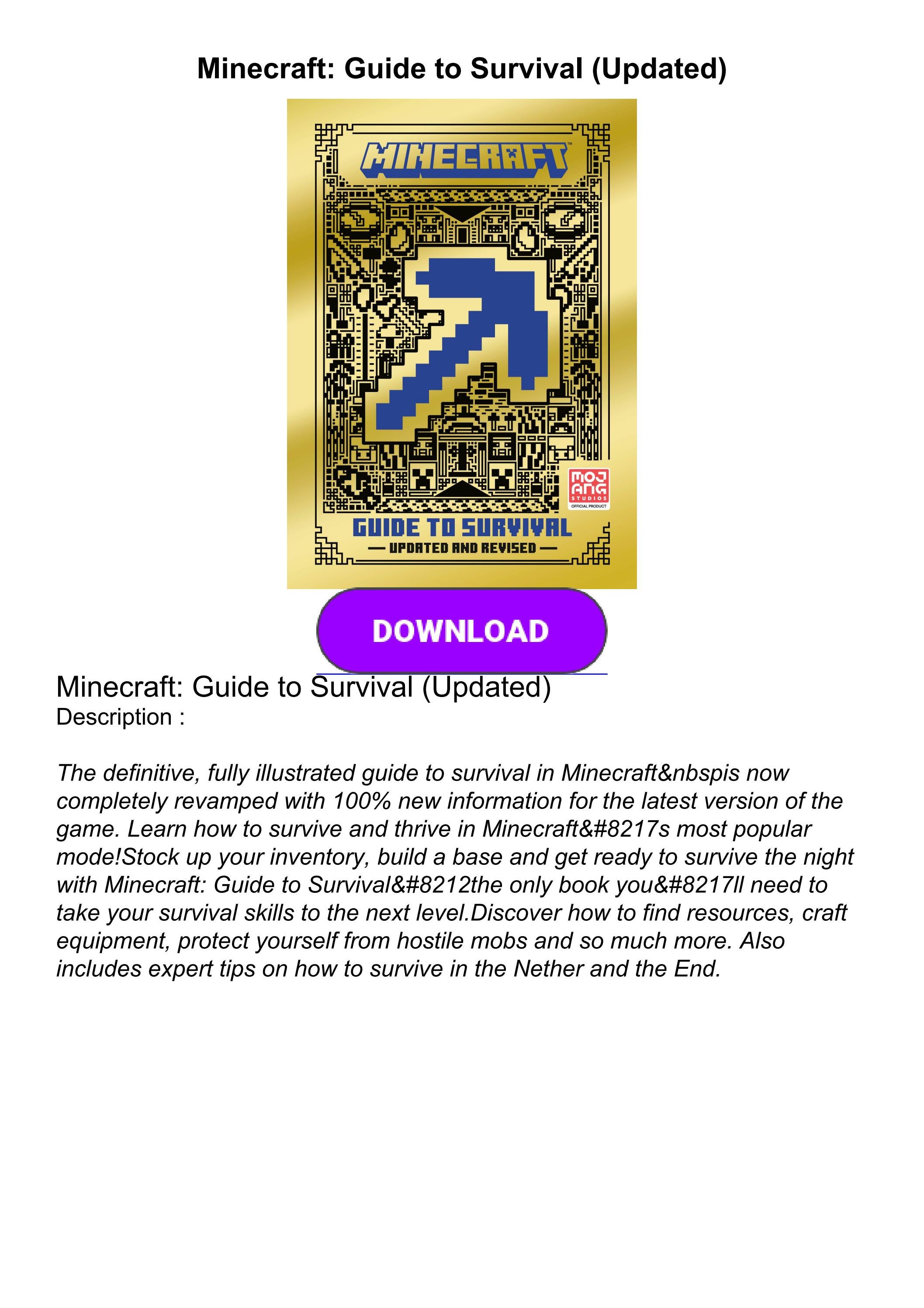 DOWNLOAD⚡BOOK Minecraft: Guide to Survival (Updated) by viveswerkingi ...