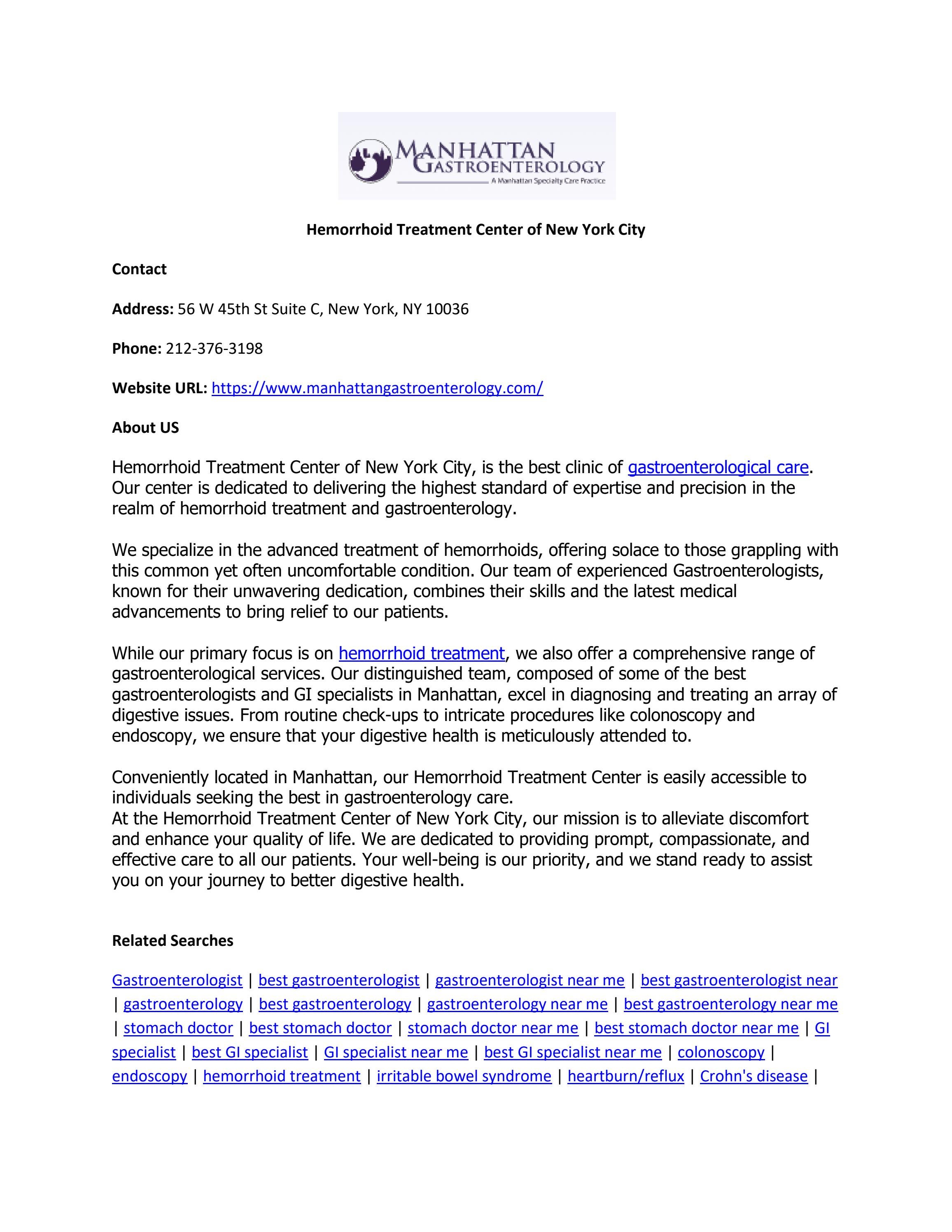 Hemorrhoid Treatment Center of New York City by Hemorrhoids12 Issuu
