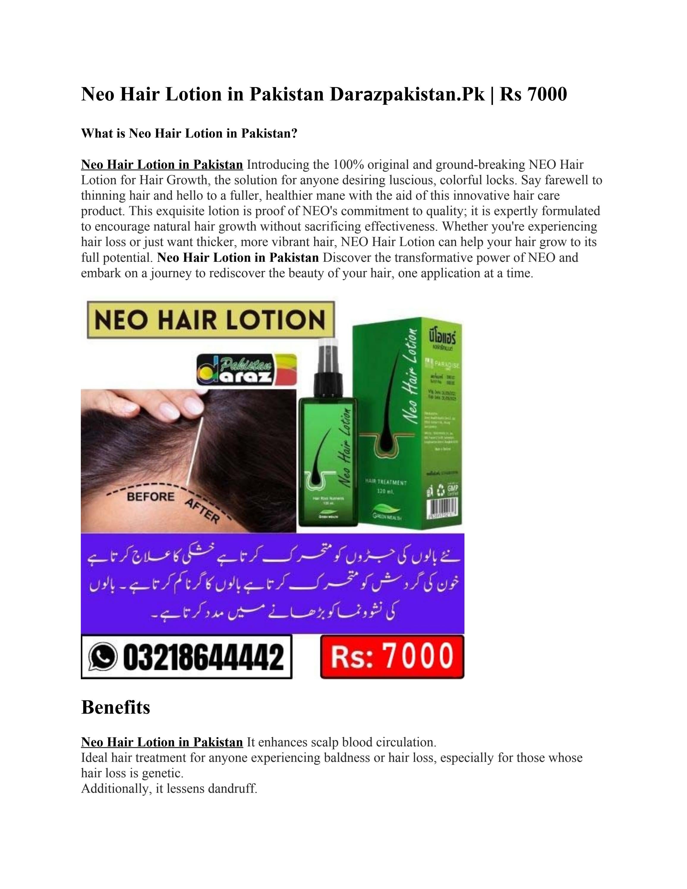 Neo Hair Lotion in Pakistan Rs 7000 120 ml 03218644442 by Flora Jaxon