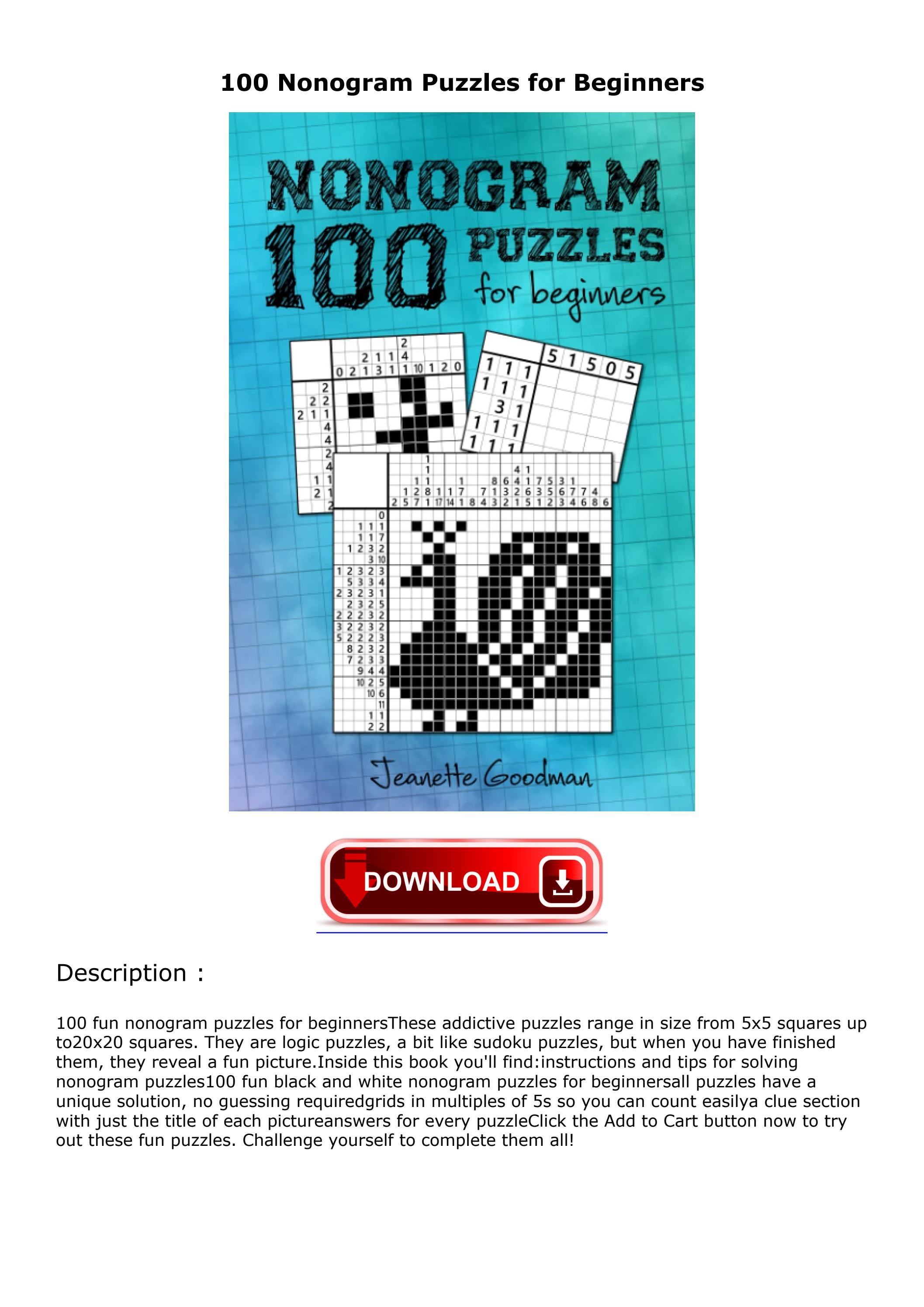 ⚡PDF 100 Nonogram Puzzles for Beginners ebooks by samuelandersonase - Issuu