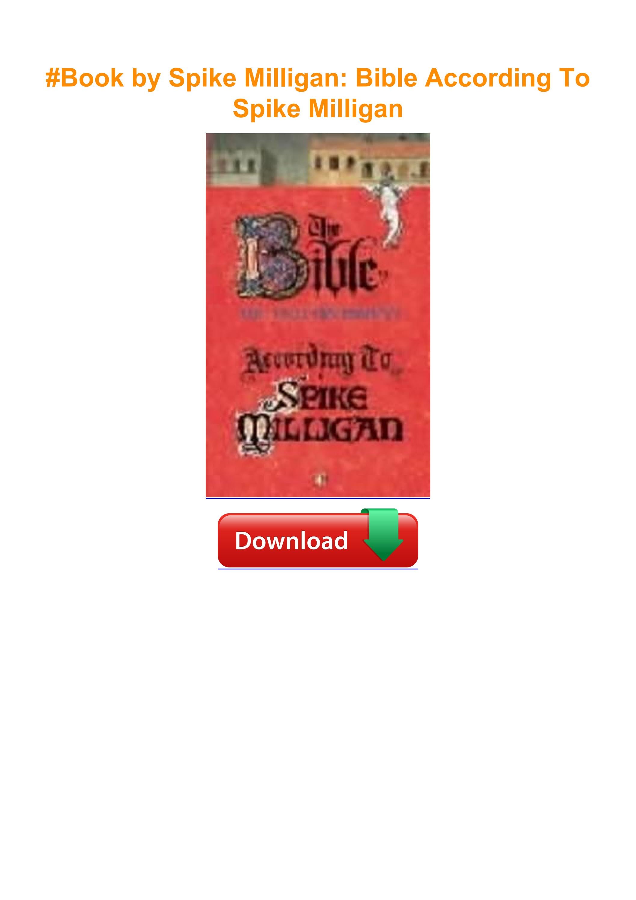 Book by Spike Milligan Bible According To Spike Milligan by