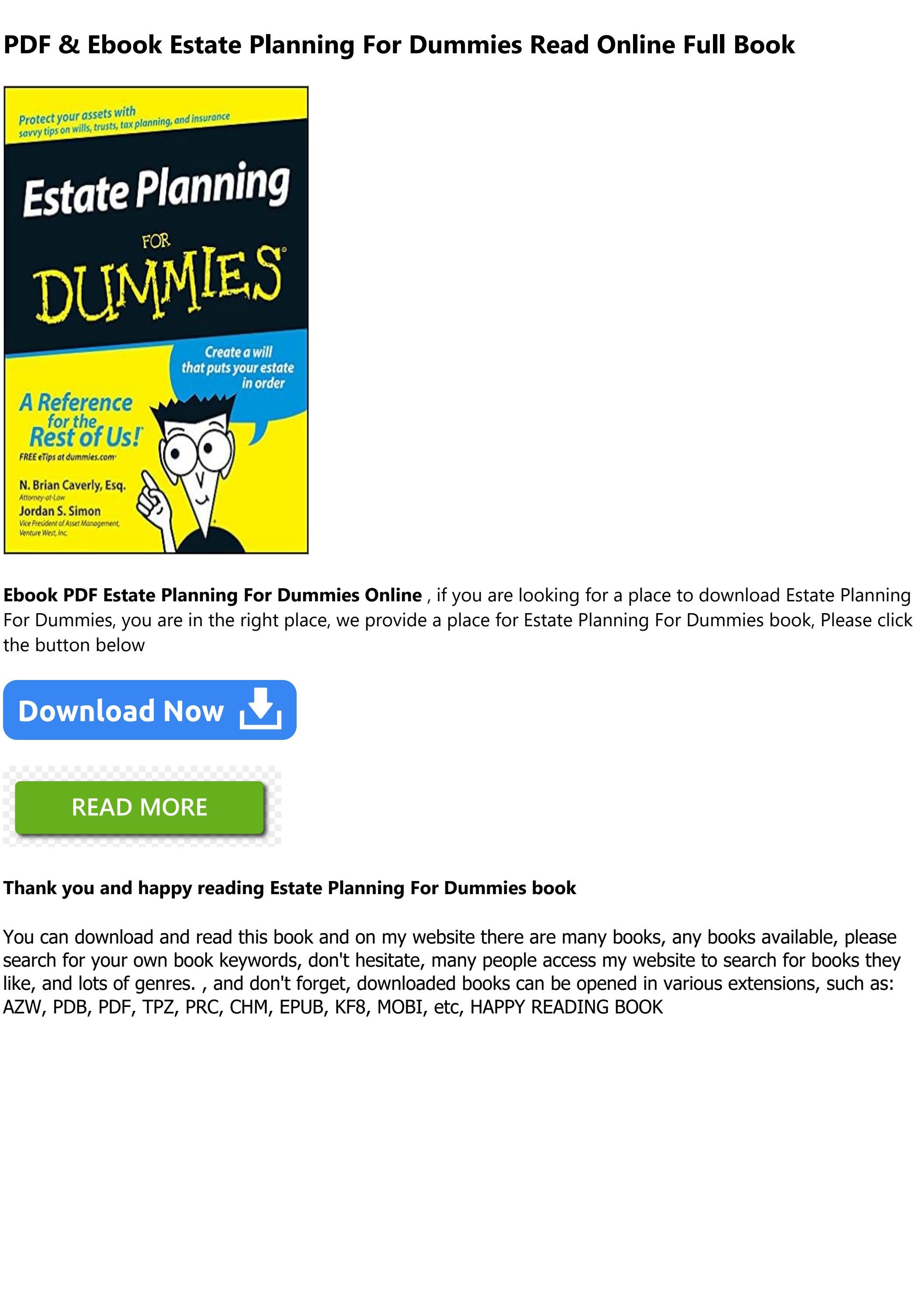 Estate Planning For Dummies