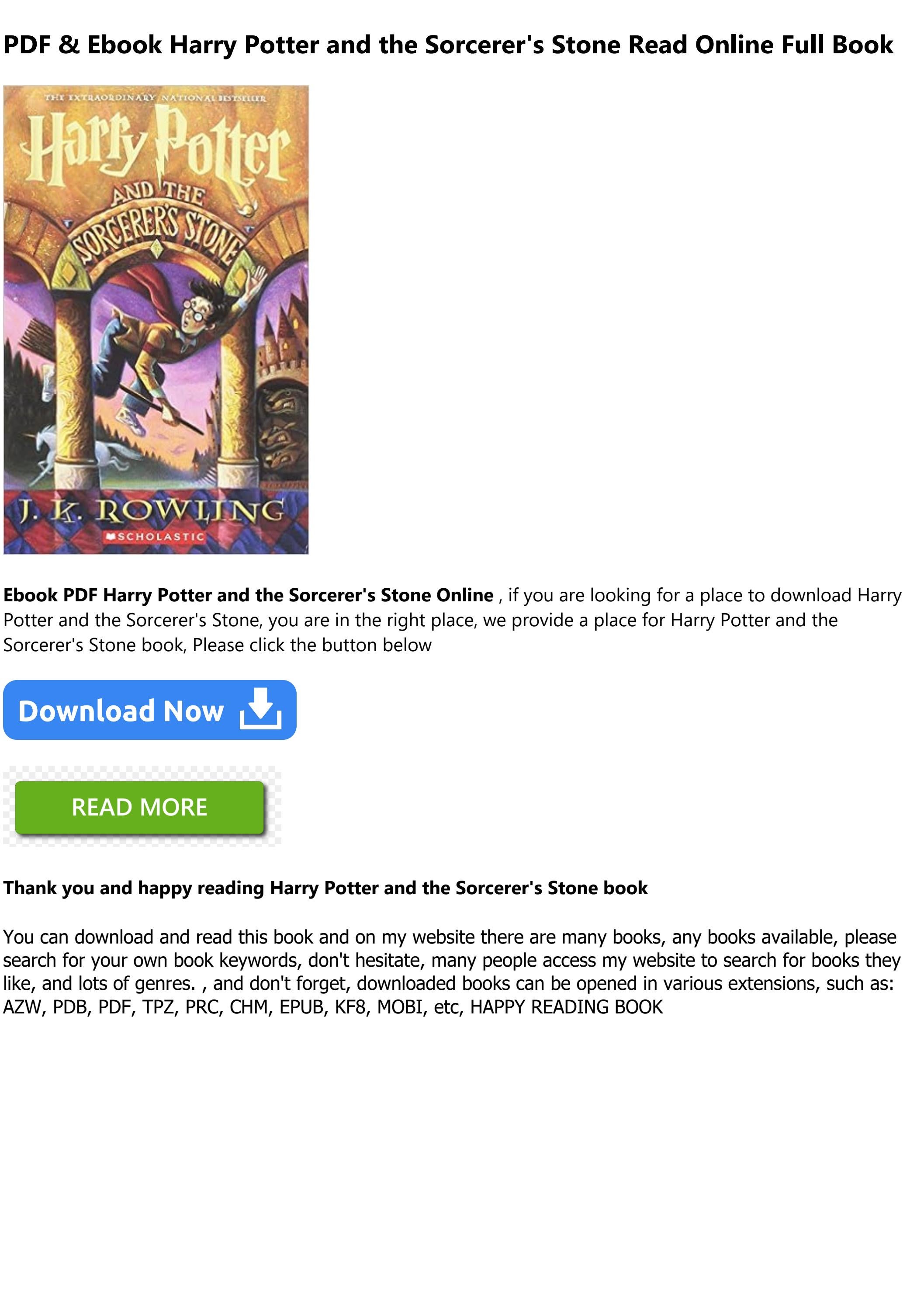 Harry Potter And The Sorcerer's Stone Audiobook Download PDF Download Harry Potter and the Sorcerer's Stone Full AudioBook by