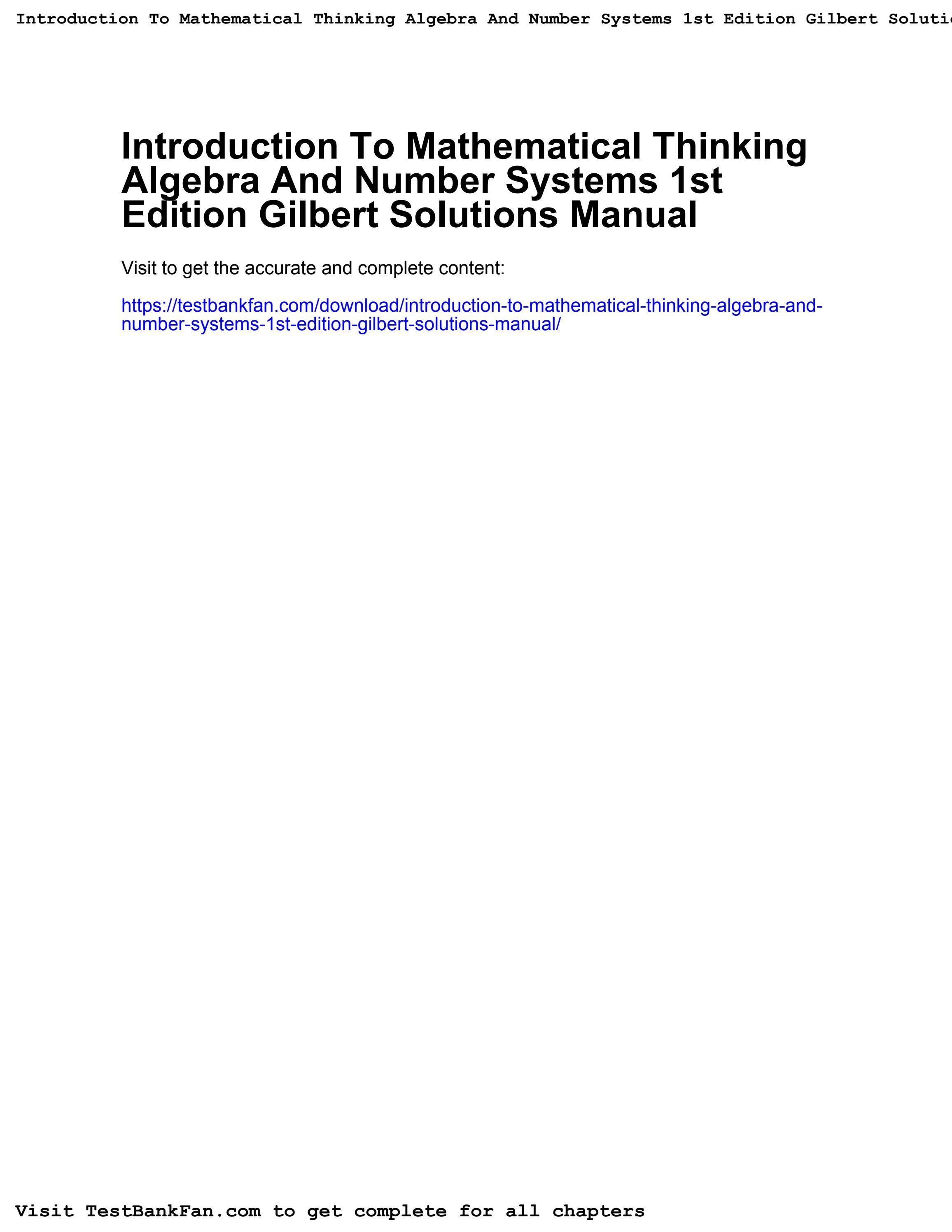Full_download_introduction to mathematical thinking algebra and number