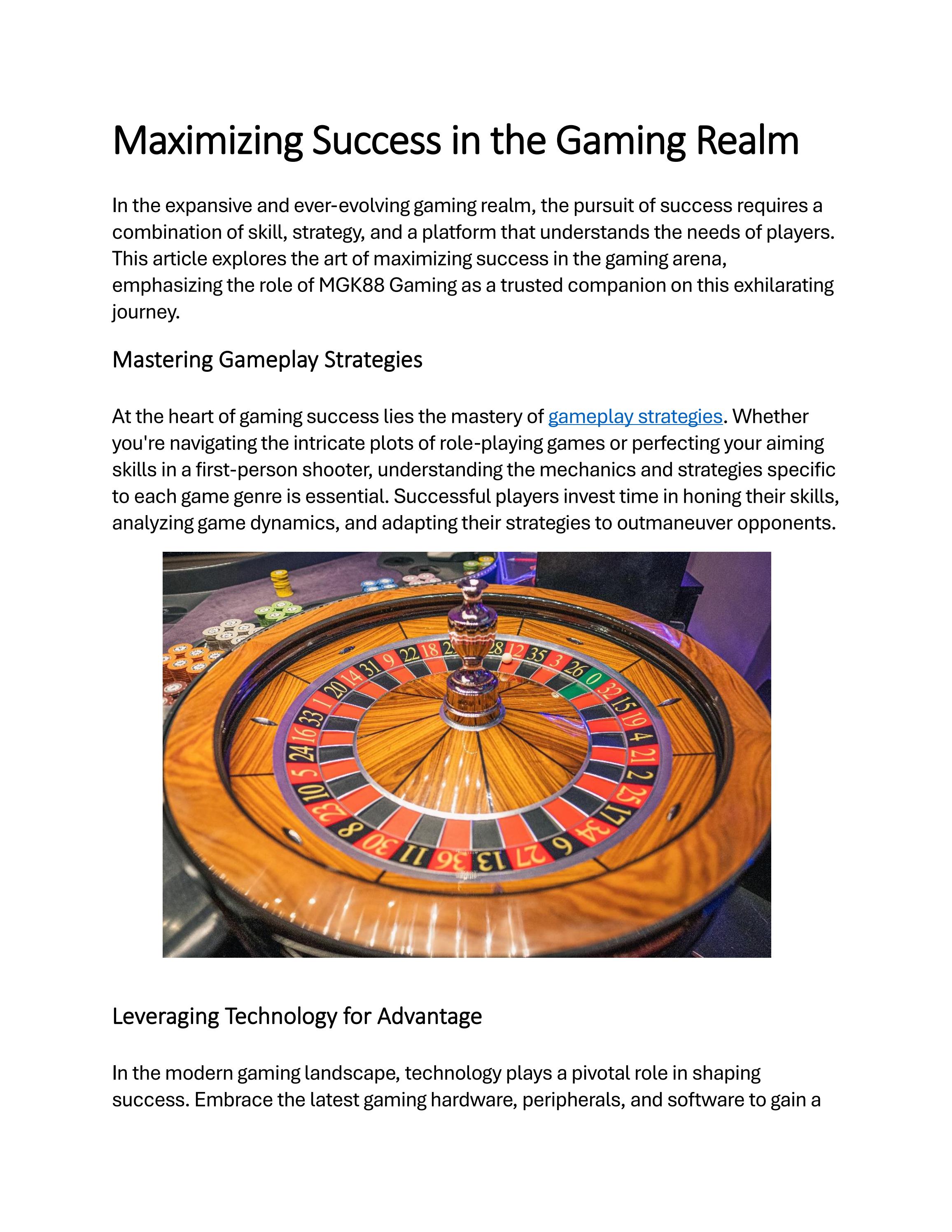 Maximizing Success in the Gaming Realm by Stephanie Harris - Issuu