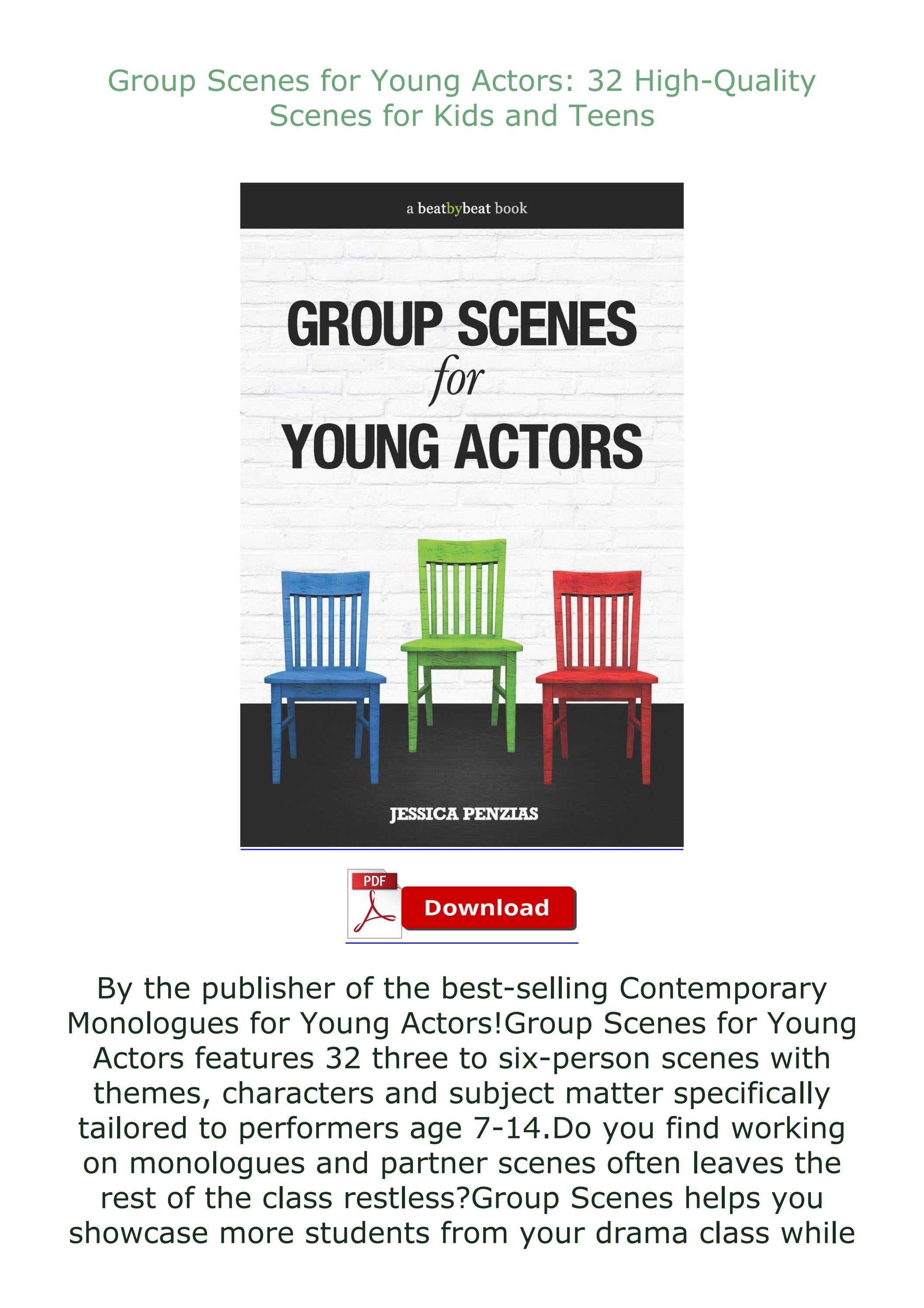 FULL EPUB DOWNLOAD Group Scenes for Young Actors: 32 High-Quality Scenes for Kids by ...