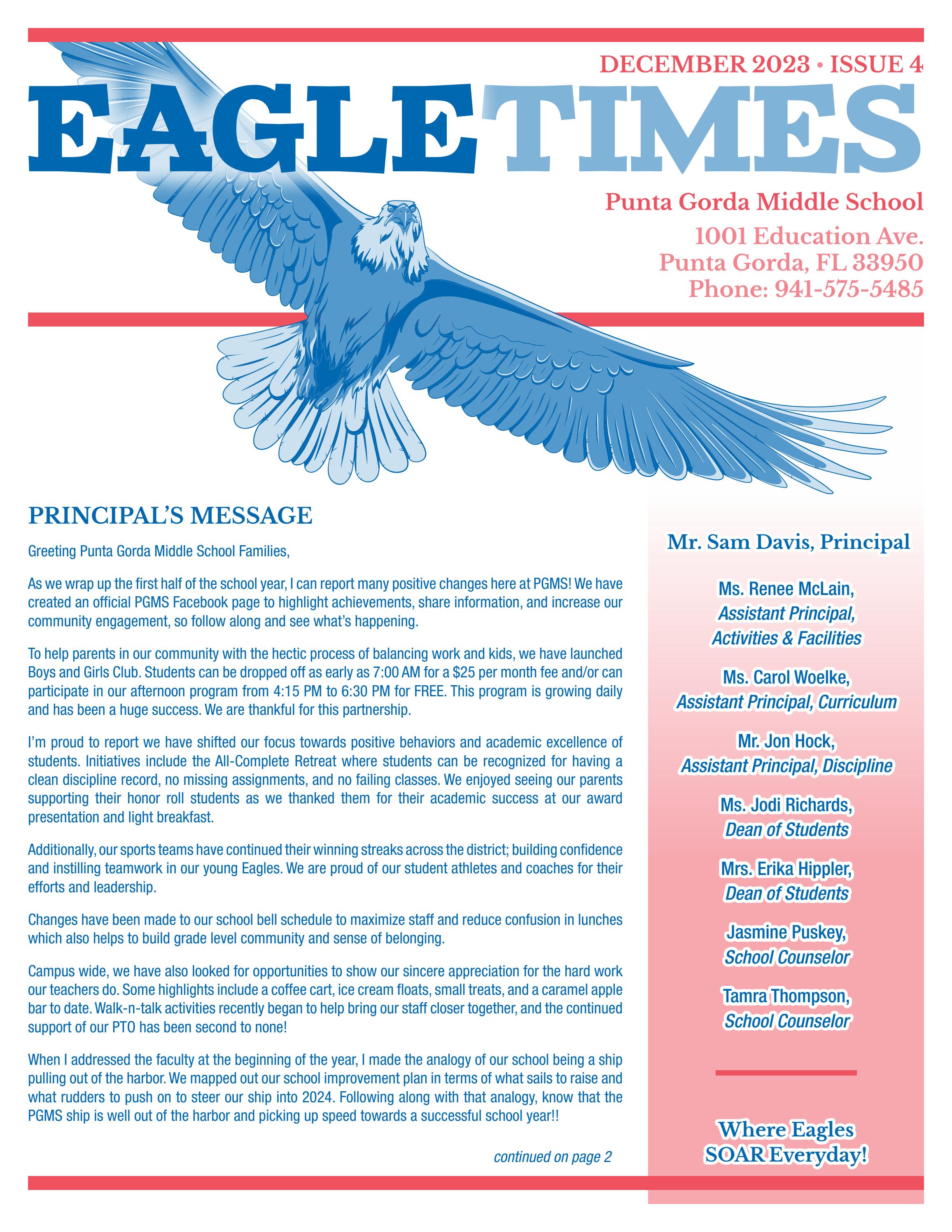 Punta Gorda Middle School Newsletter by Academy Publishing, Inc. Issuu