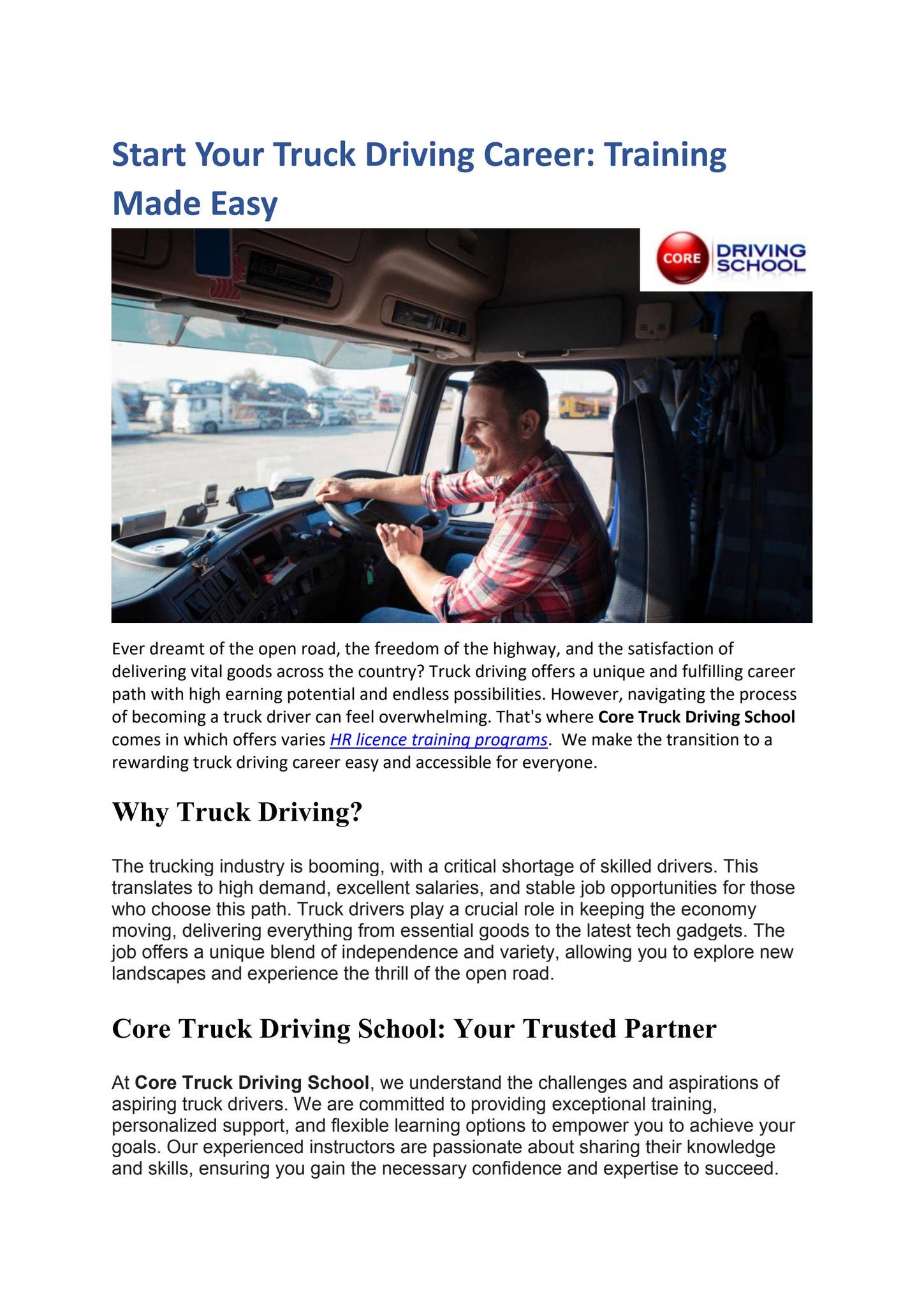 Start Your Truck Driving Career: Training Made Easy by Arthur Cleave ...