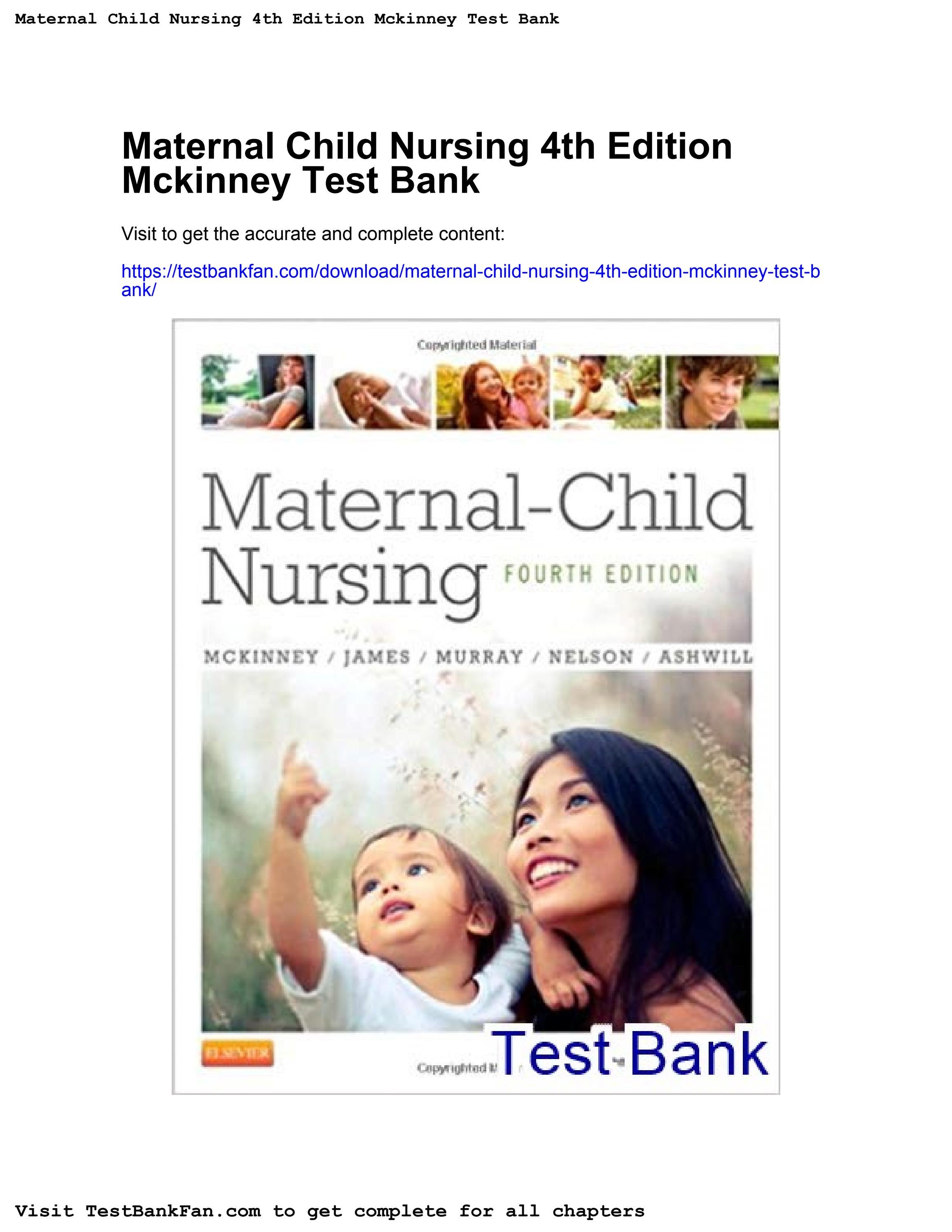 Full_download_maternal child nursing 4th edition mckinney test bank by