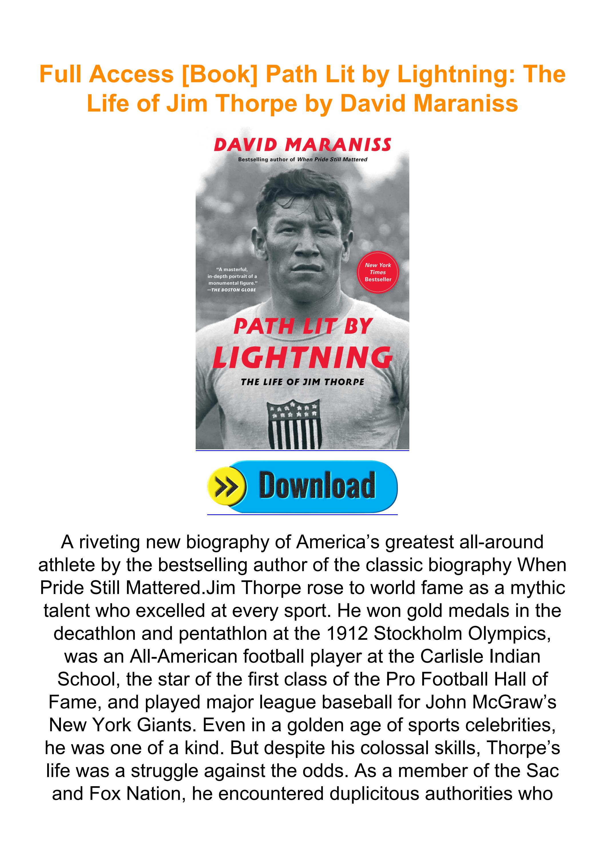 Read [eBook] Path Lit by Lightning The Life of Jim Thorpe by David