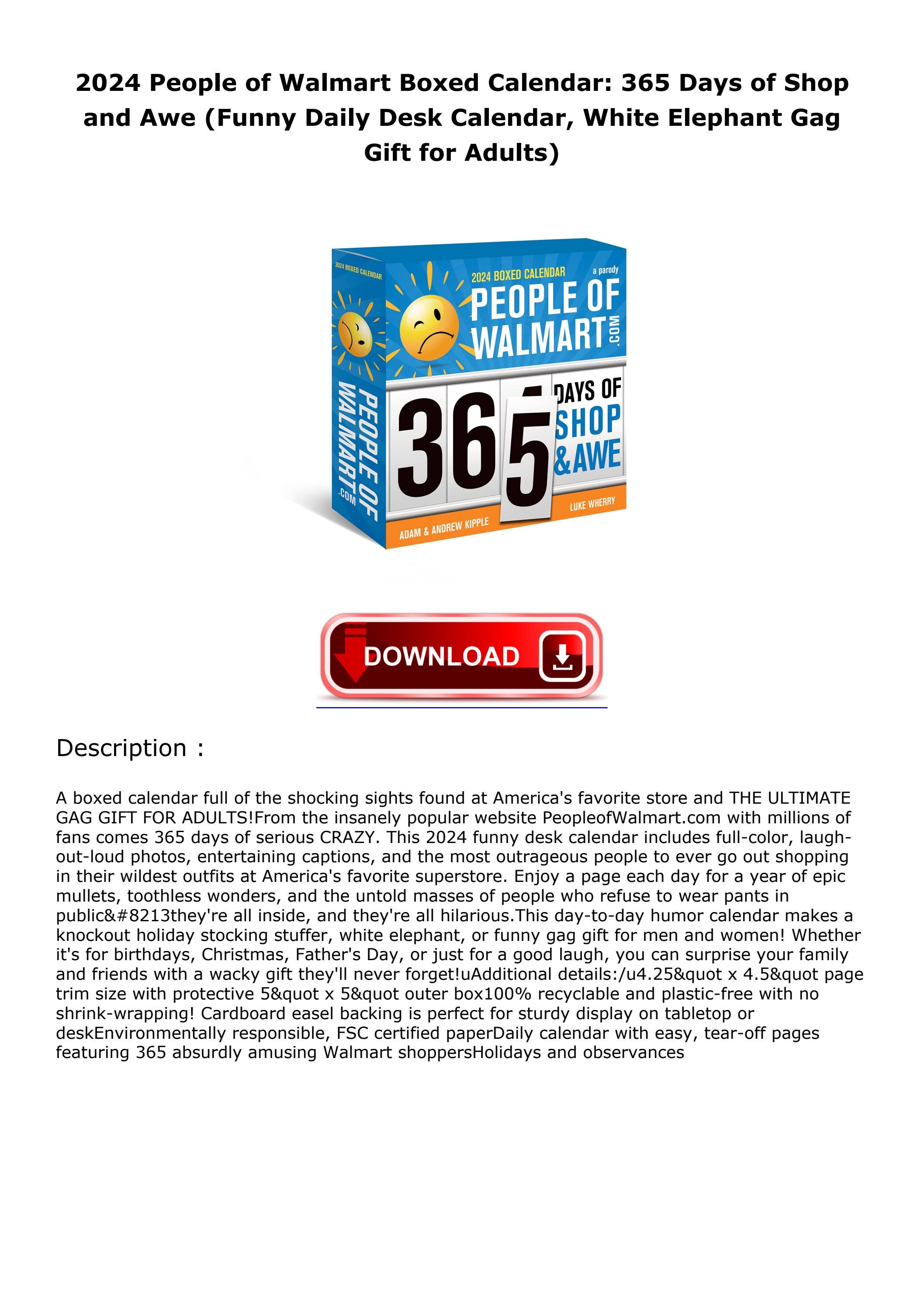 PDF/READ 2024 People of Walmart Boxed Calendar 365 Days of Shop and A