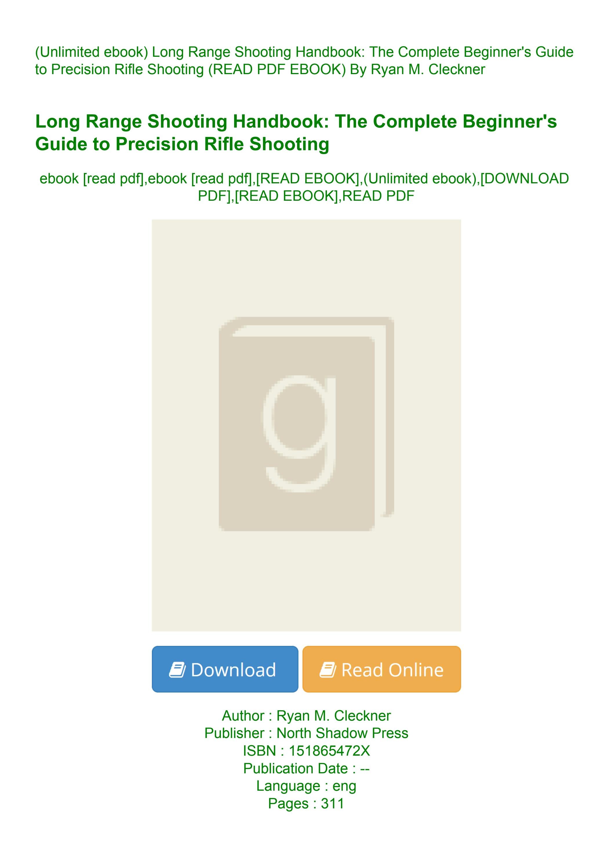 Unlimited Ebook Long Range Shooting Handbook The Complete Beginner S Unlimited Ebook Long Range Shooting Handbook The Complete Beginner S