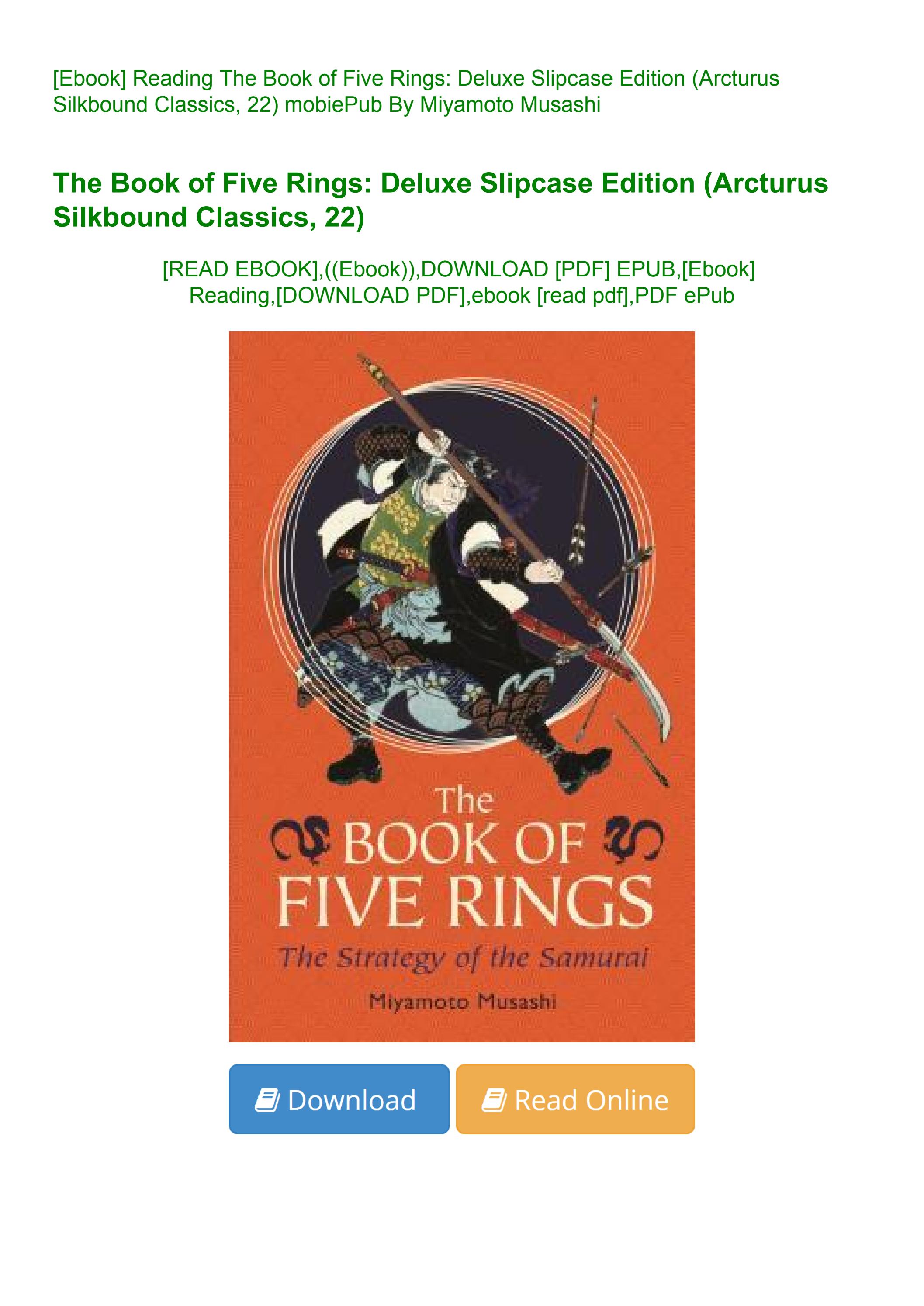 [Ebook] Reading The Book of Five Rings Deluxe Slipcase Edition