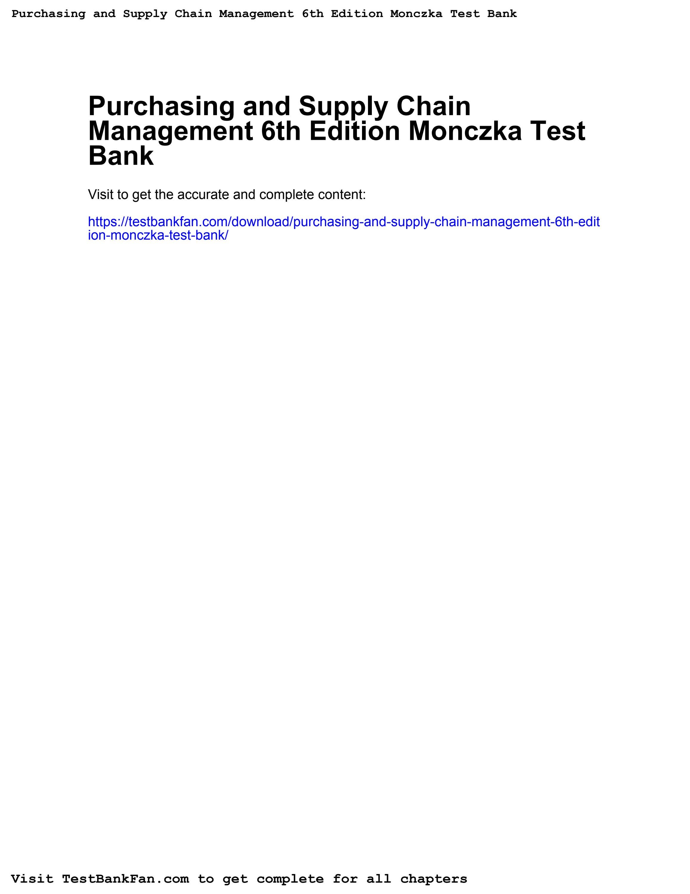 Purchasing And Supply Chain Management 6Th Edition – HZBCI