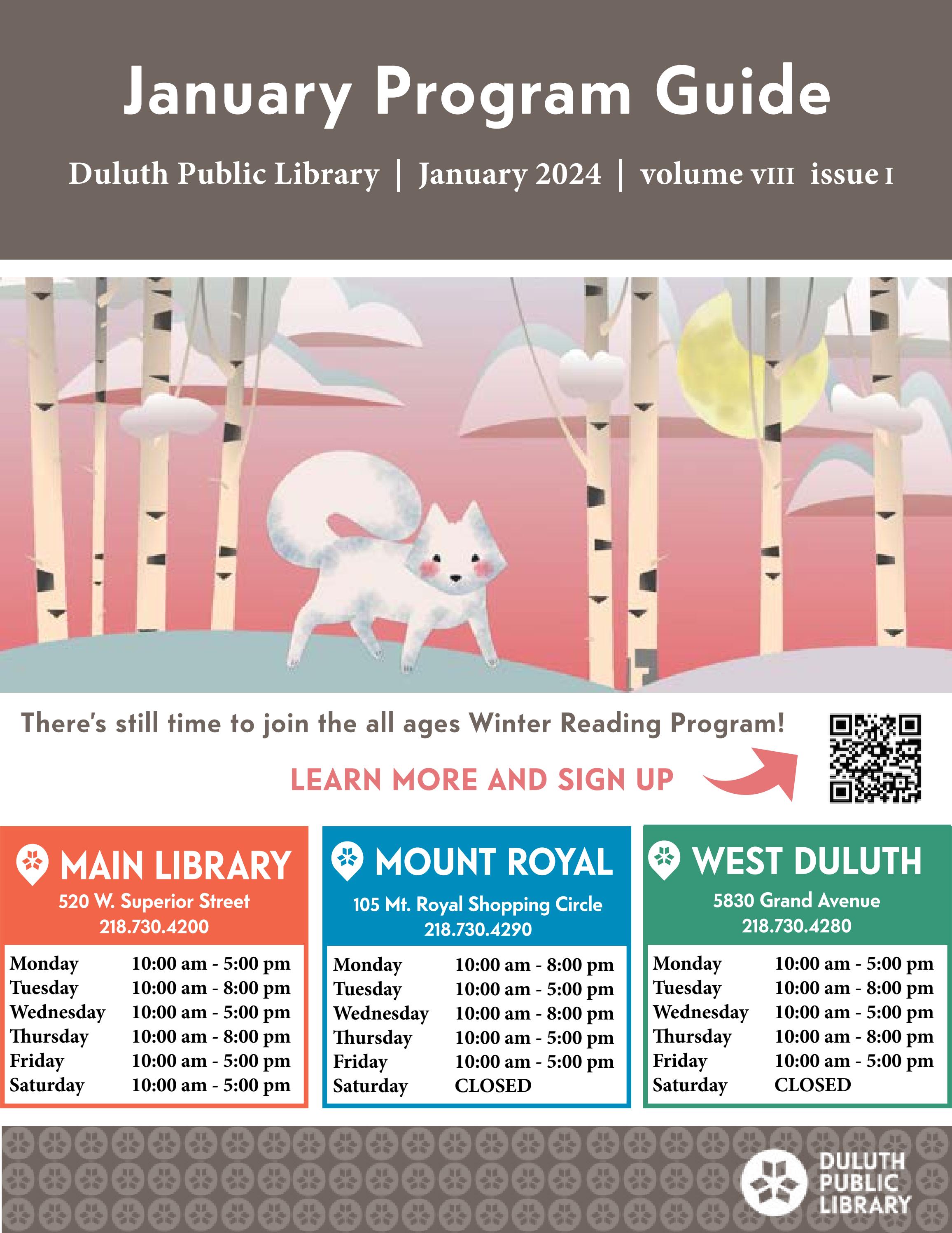 Duluth Public Library January 2024 Program Guide by Duluth Public