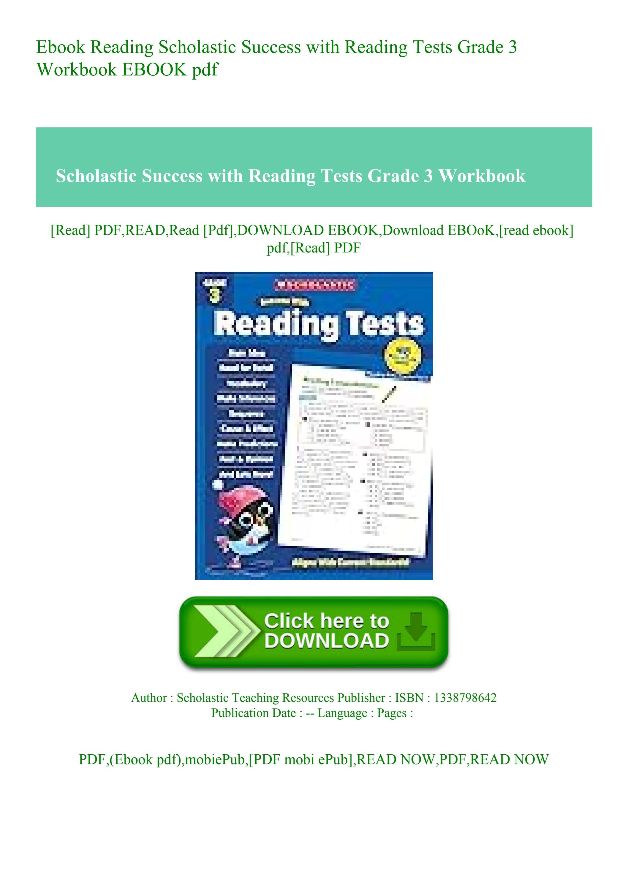 Ebook Reading Scholastic Success with Reading Tests Grade 3 Workbook ...