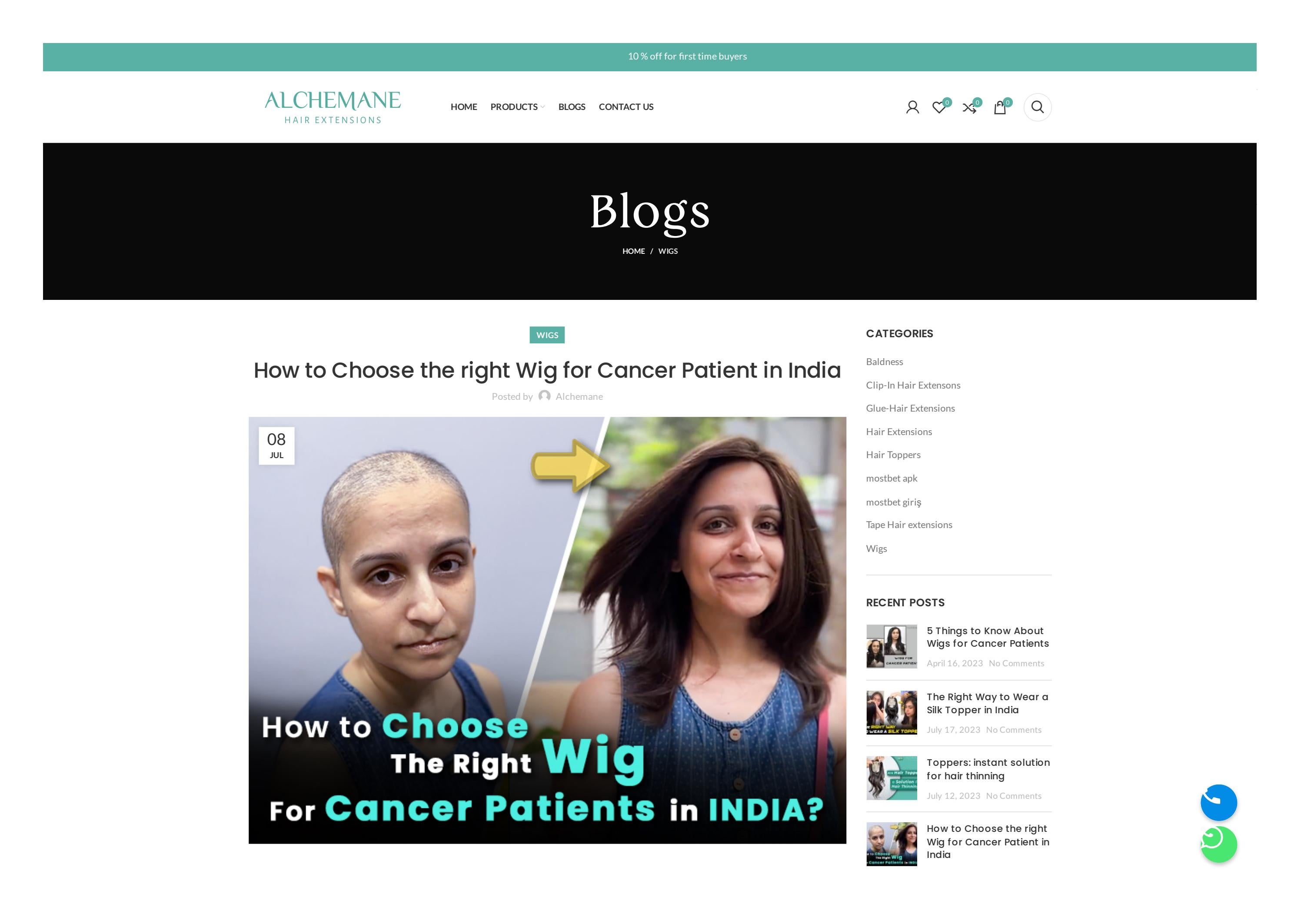 How to Choose the right Wig for Cancer Patient in India by Alchemane