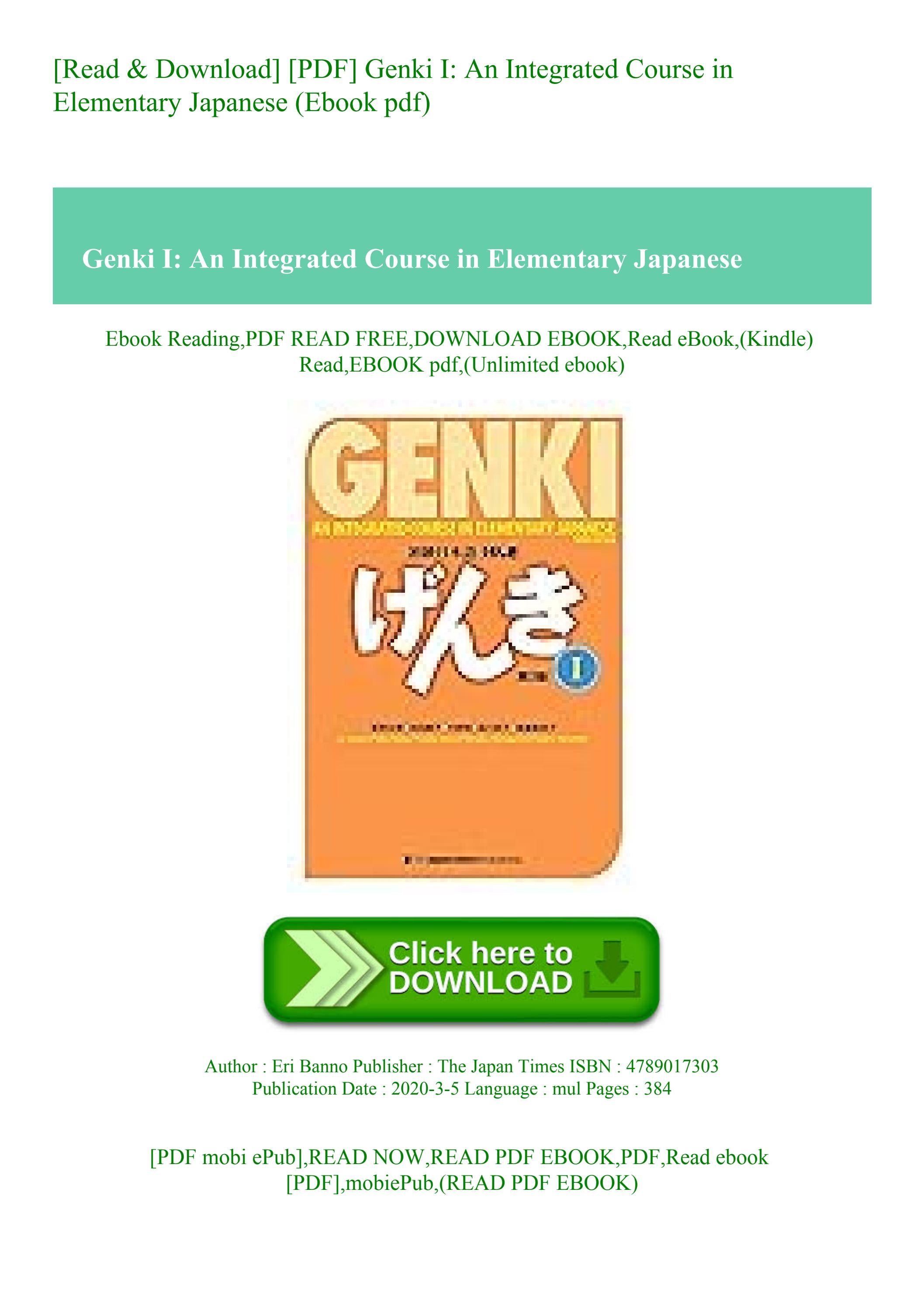 [Read & Download] [PDF] Genki I An Integrated Course in Elementary ...