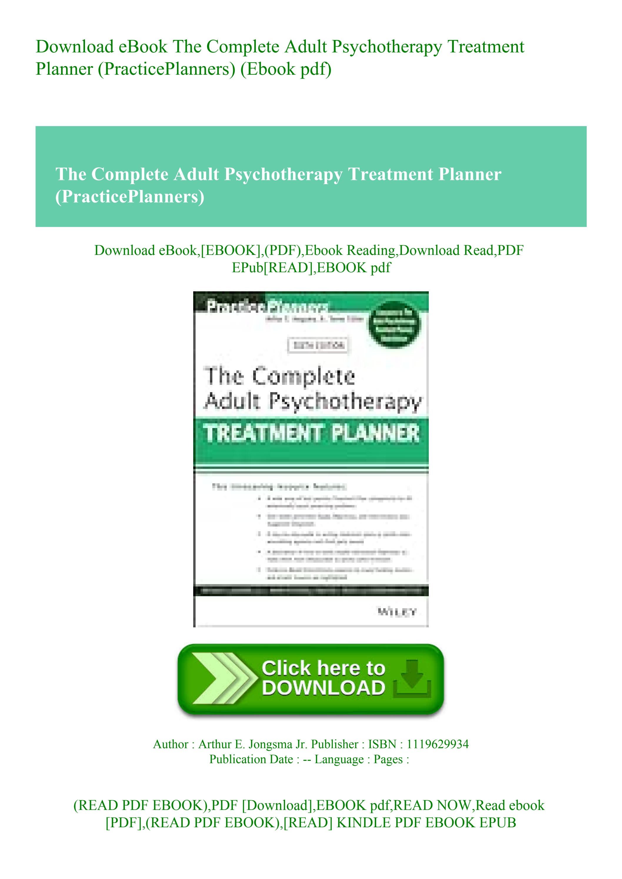 download-ebook-the-complete-adult-psychotherapy-treatment-planner