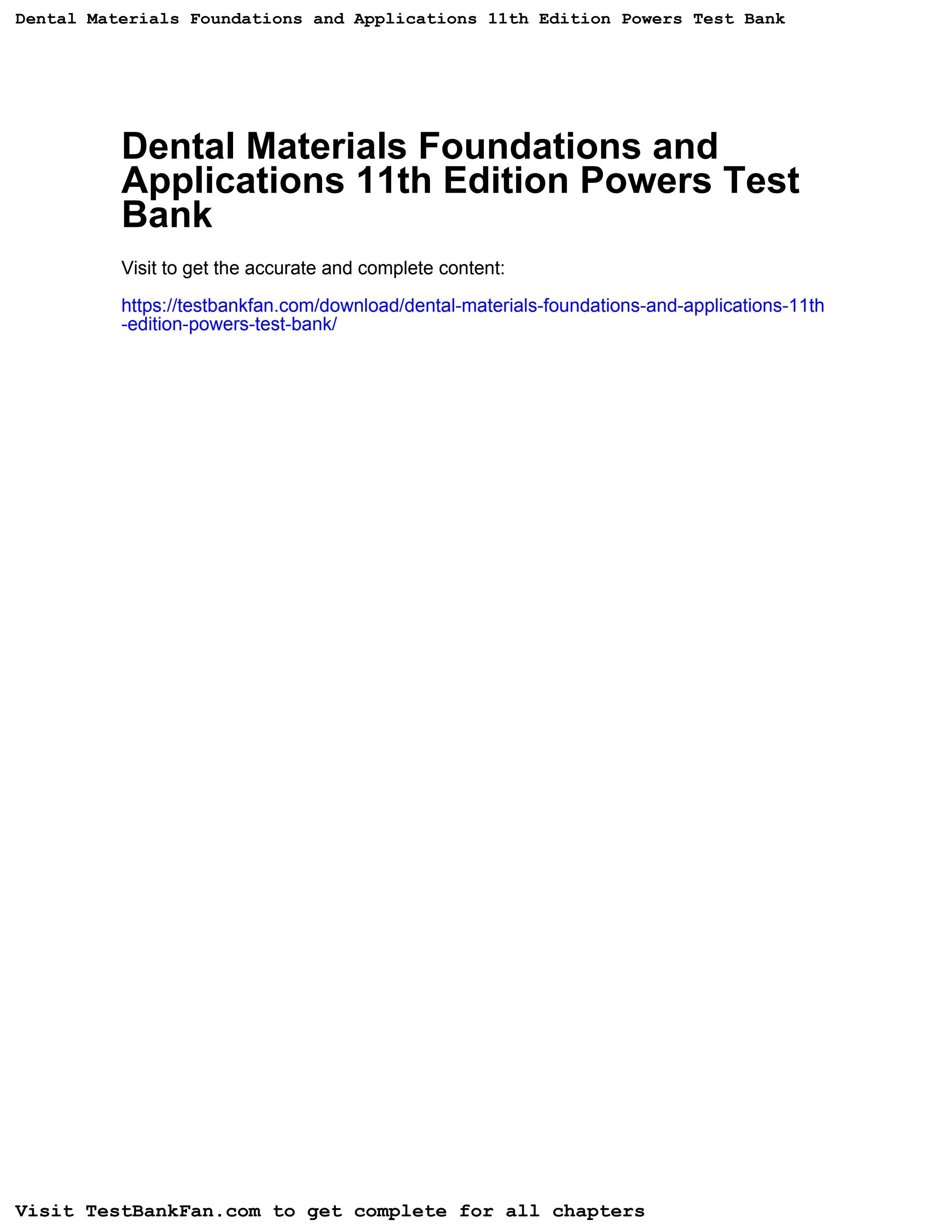 Full_download_dental materials foundations and applications 11th