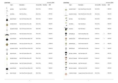 Tom Dixon Studio 灯饰目录 · Tom Dixon 2024 Pricelist EUR 第 4 页