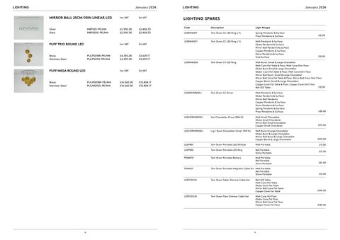 Tom Dixon Studio 灯饰目录 · Tom Dixon 2024 Pricelist (GBP) 第 10 页