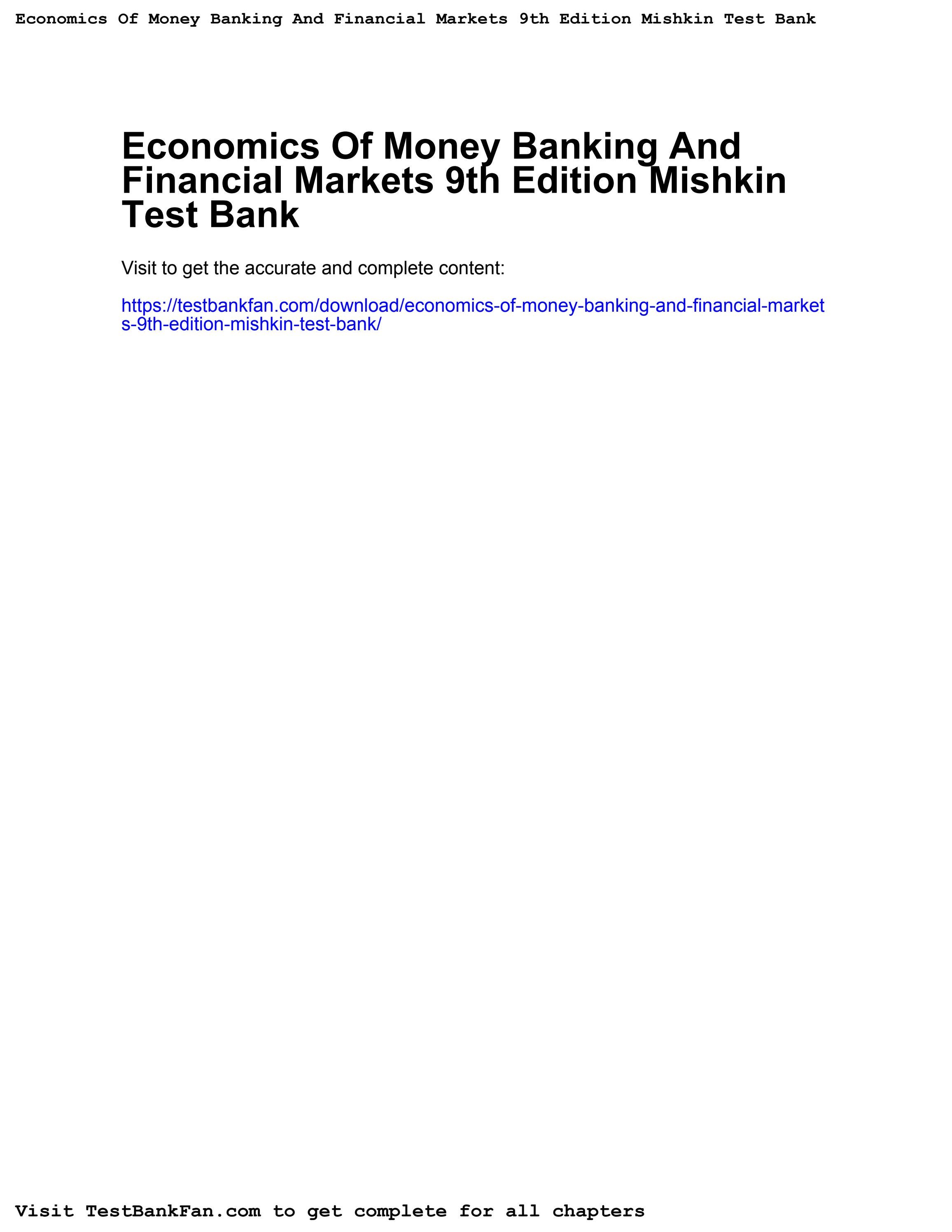 Full_download_economics of money banking and financial markets 9th