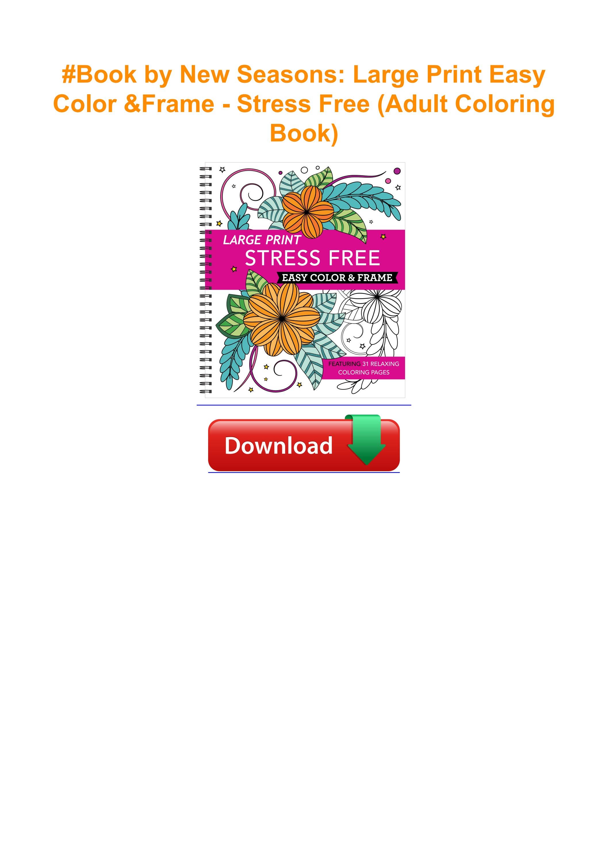#Book by New Seasons: Large Print Easy Color & Frame - Stress Free ...