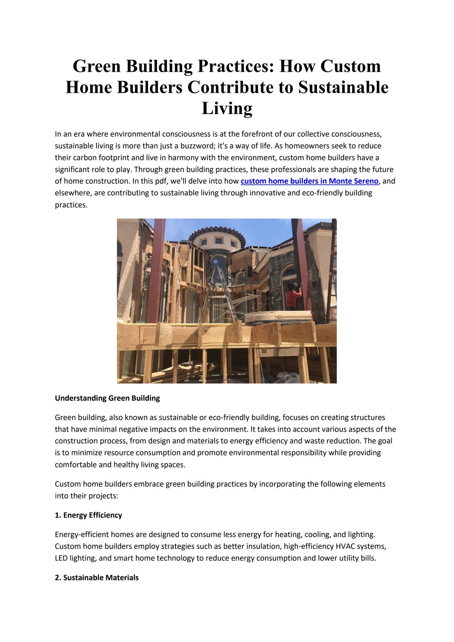 Green Building Practices: How Custom Home Builders Contribute to ...