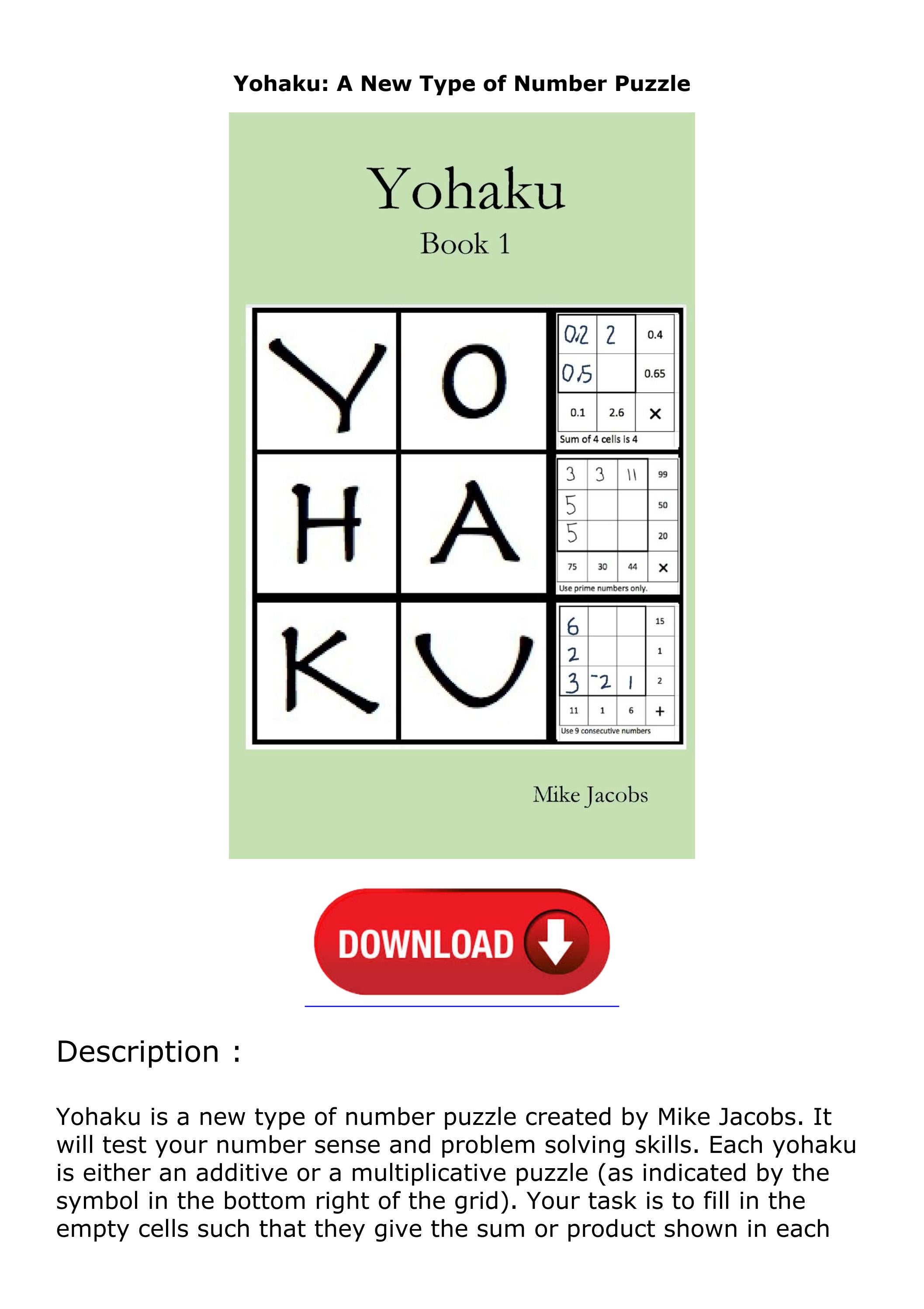 ( ️pdf)full download Yohaku A New Type of Number Puzzle by