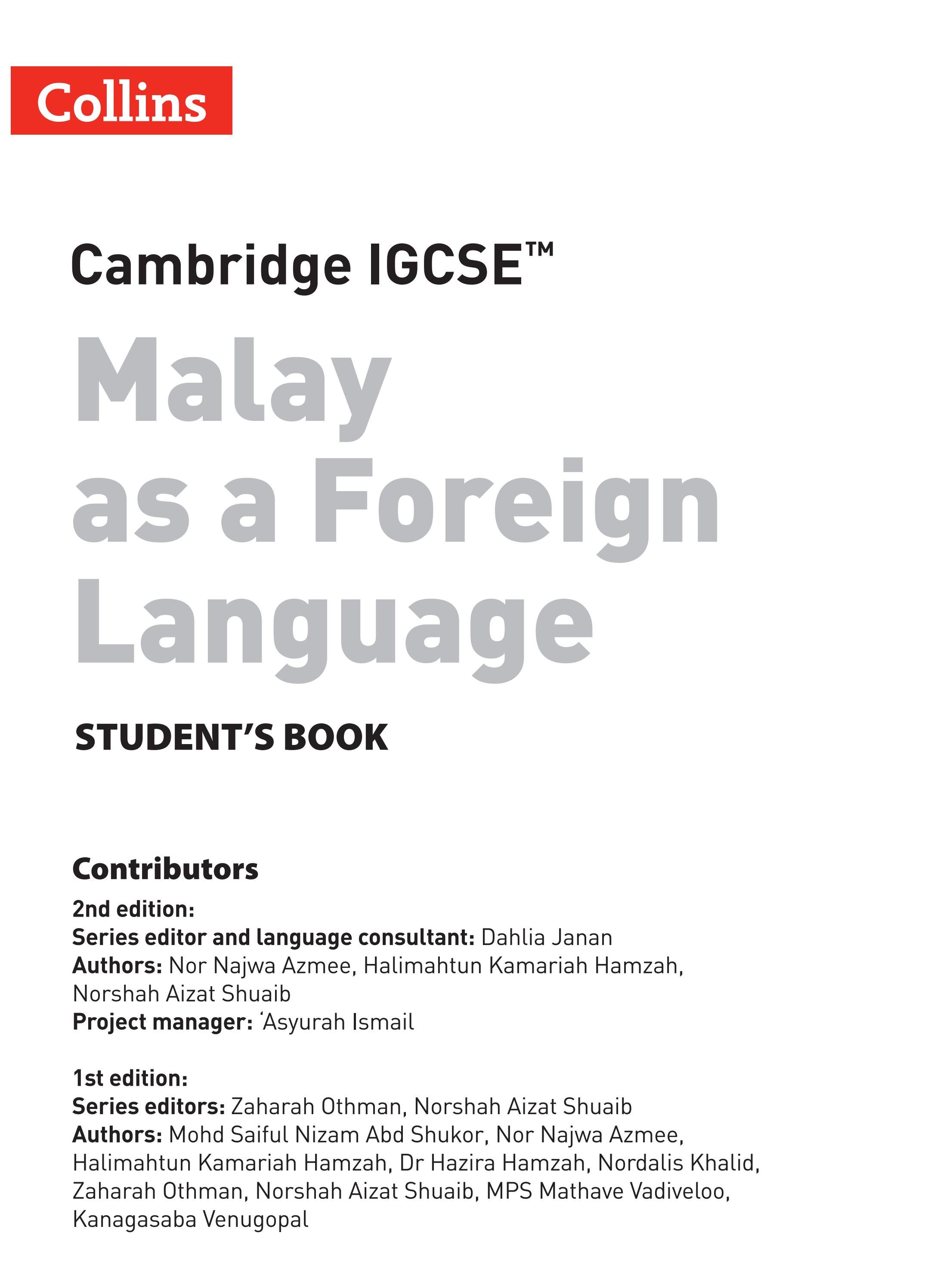 IGCSE Malay as a Foreign Language Student Book by Collins Issuu