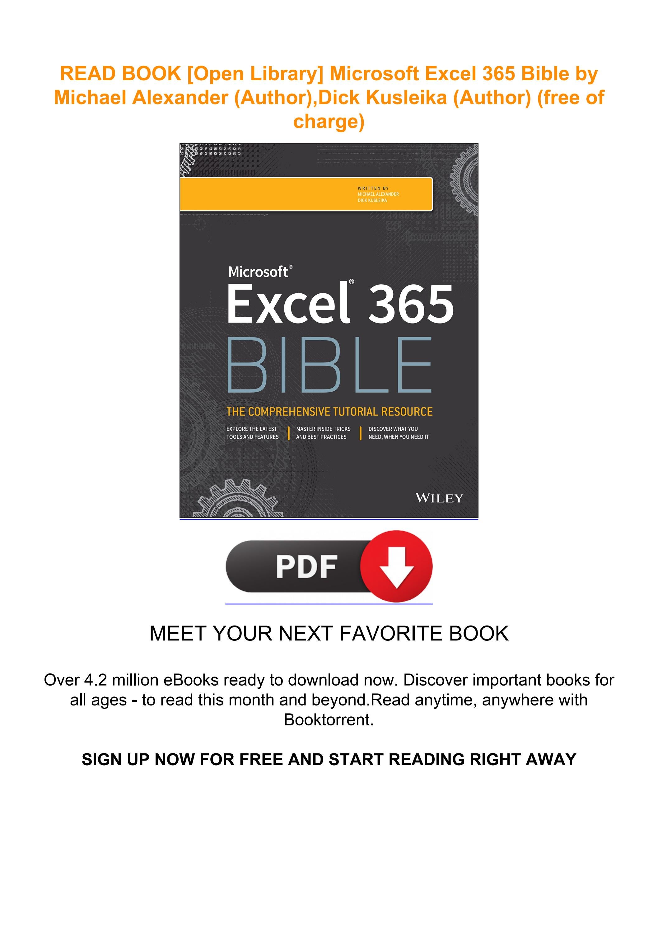 Read book open library microsoft excel 365 bible by michael by