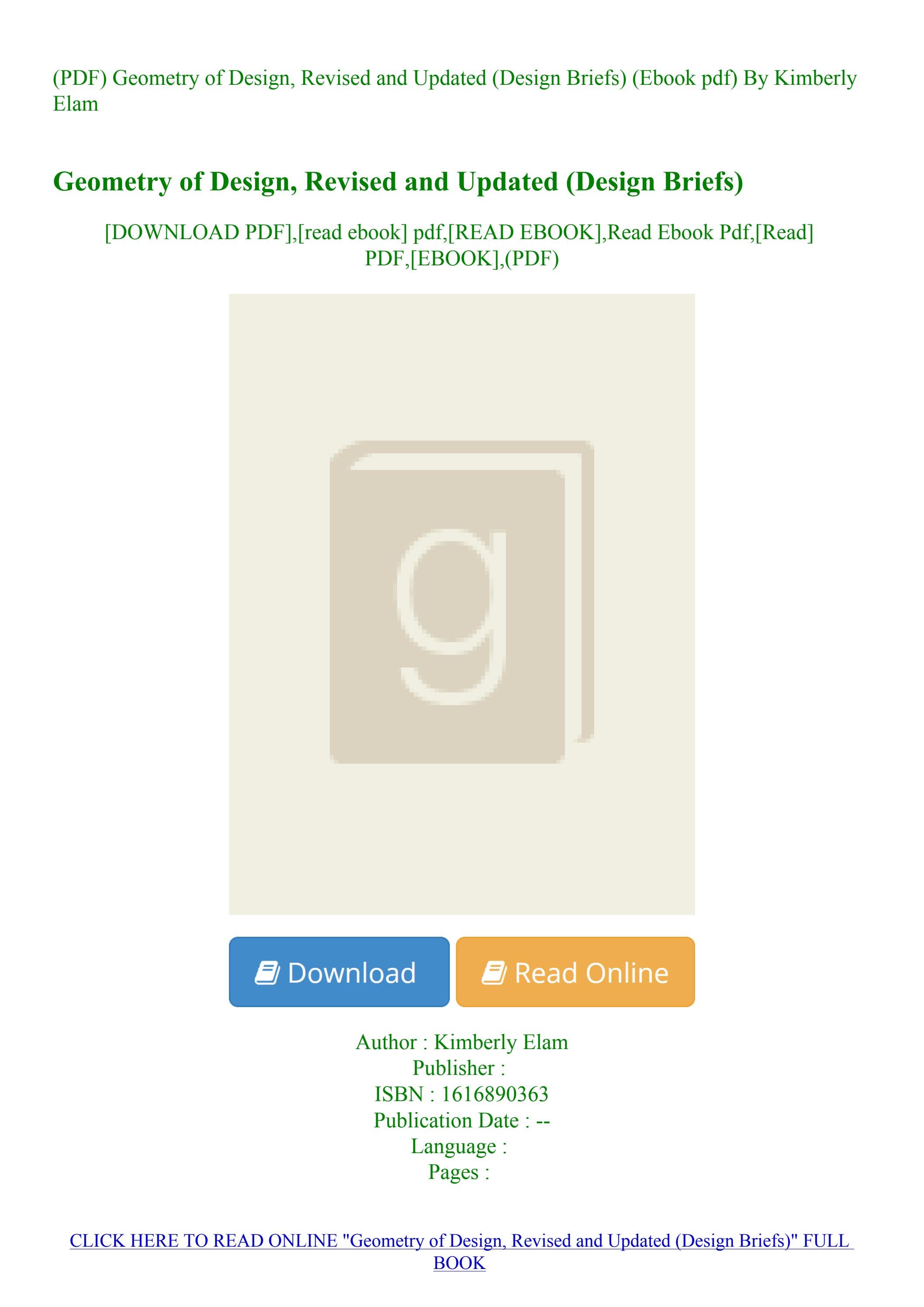 (PDF) Geometry of Design Revised and Updated (Design Briefs) (Ebook pdf