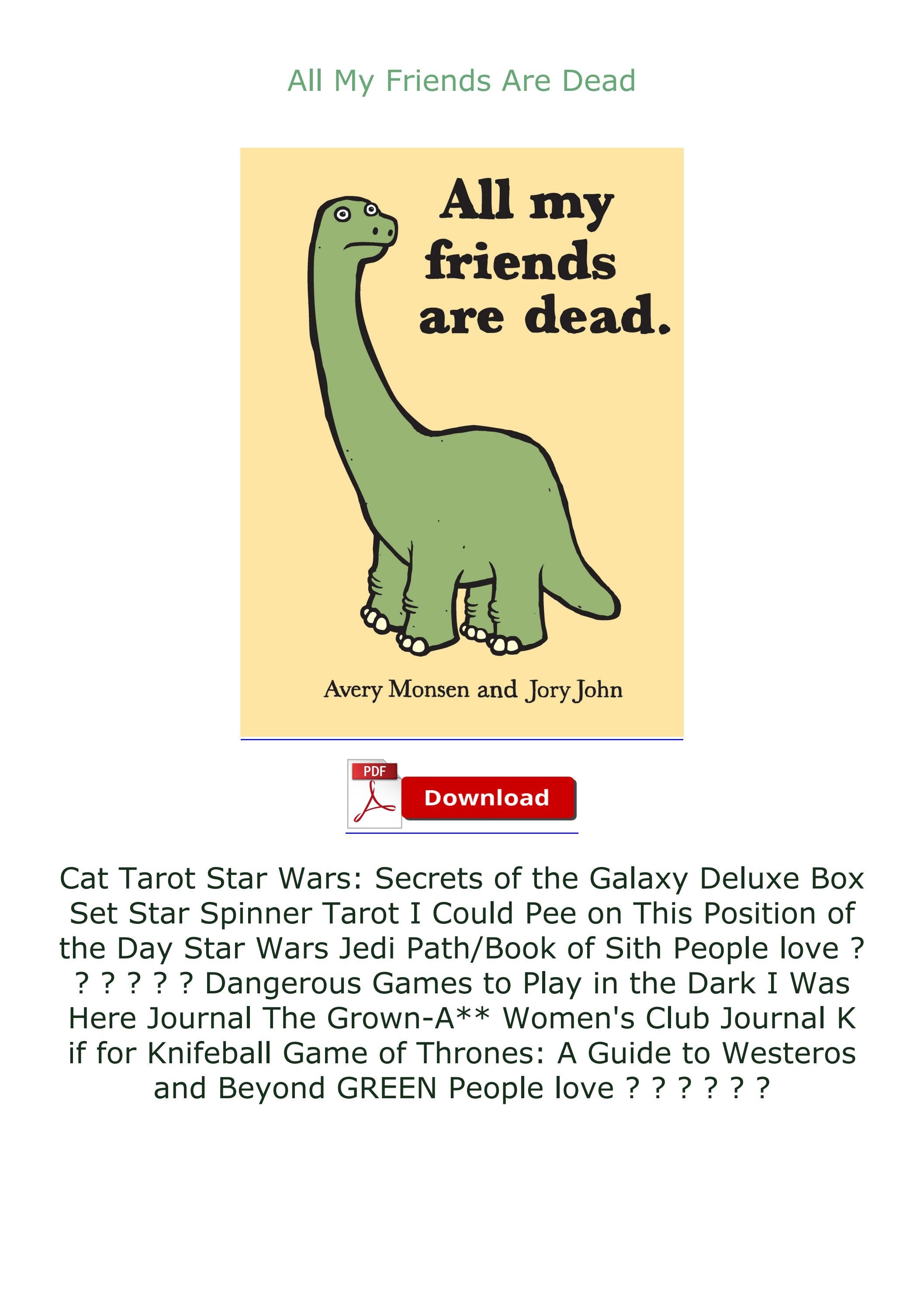 All My Friends Are Dead Pdf Free Download