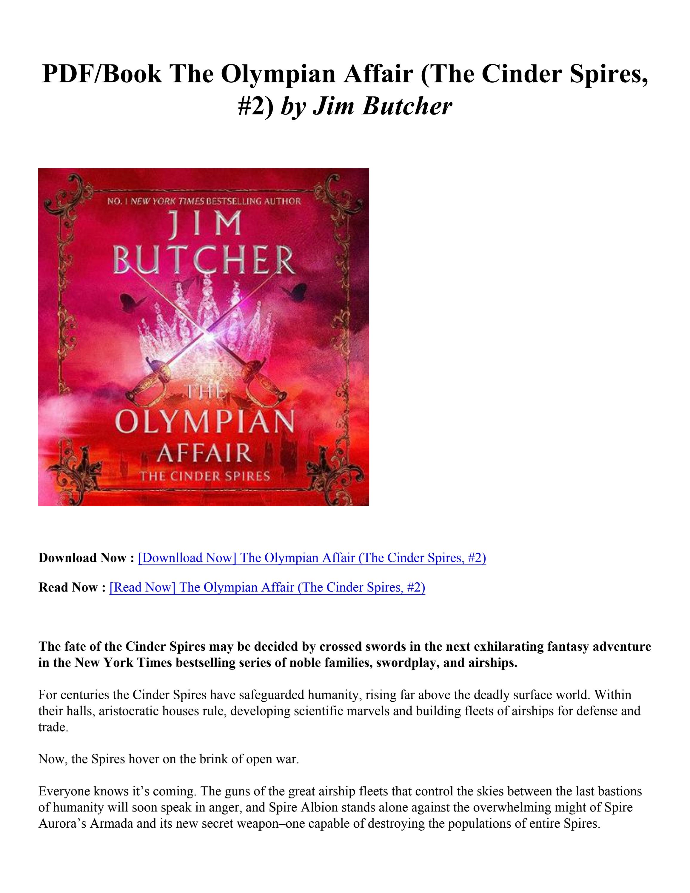 (PDF) Download The Olympian Affair (The Cinder Spires, 2) By Jim