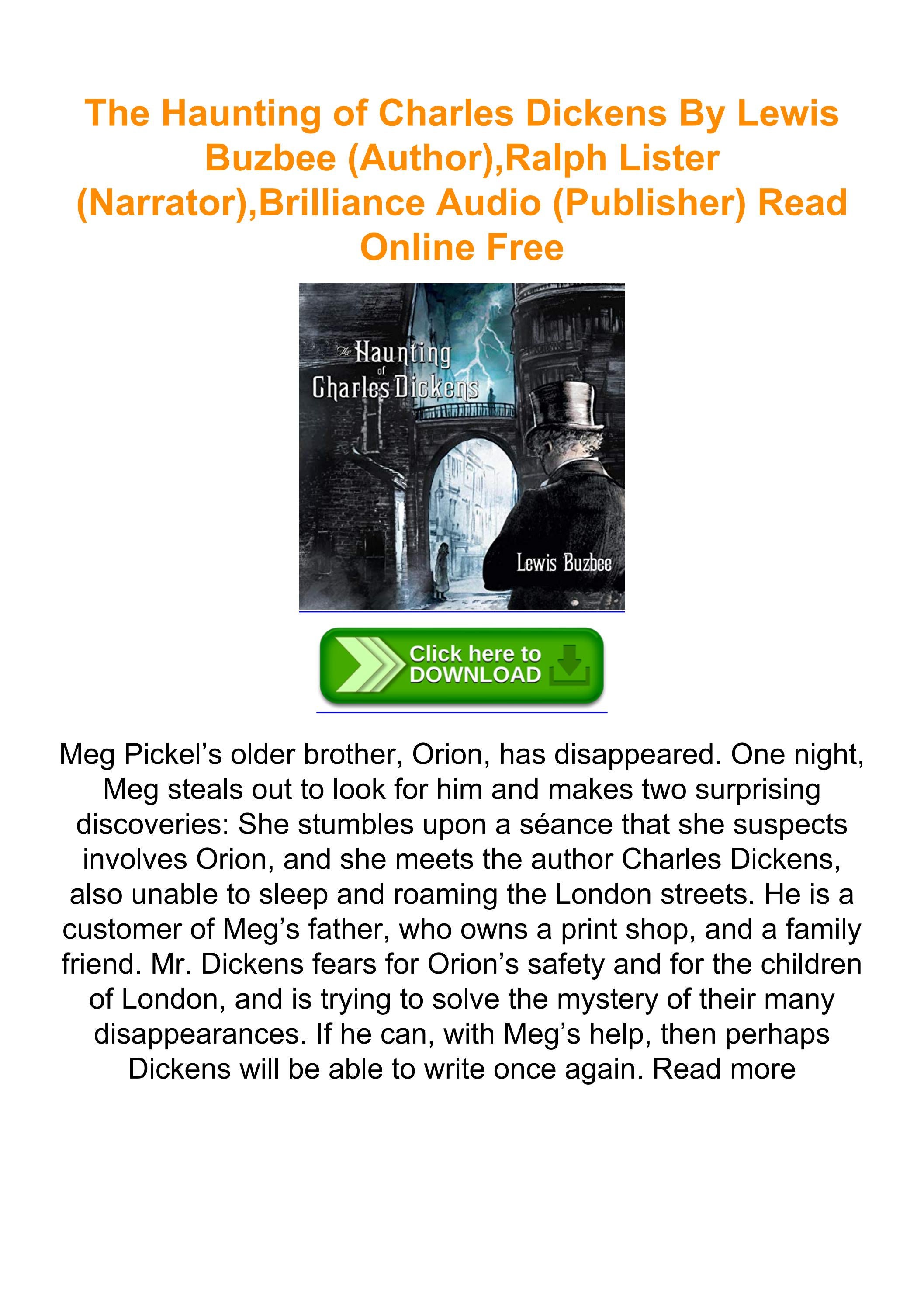 The Haunting of Charles Dickens By Lewis Buzbee (Author),Ralph Lister