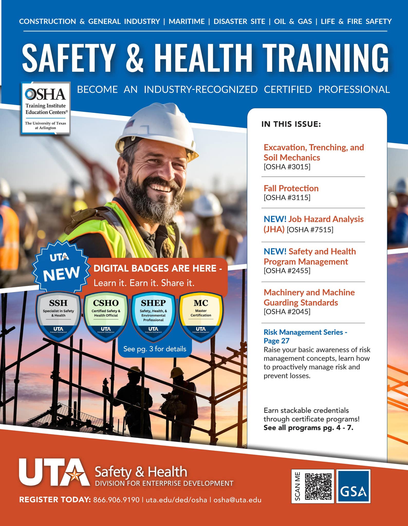 UTA OSHA Ed Center Safety and Health 2024 Spring Catalog by UTA