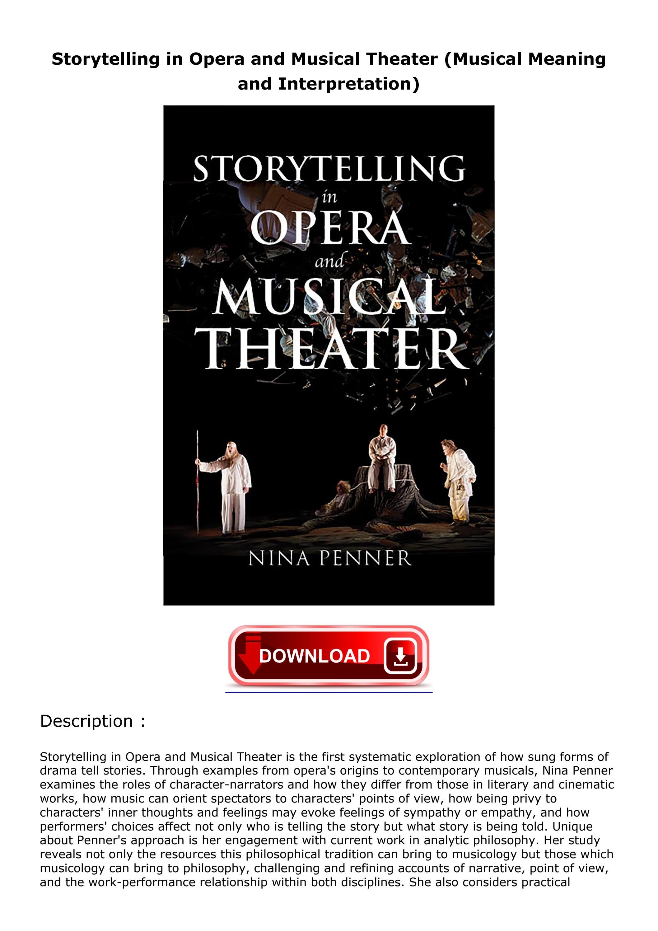 ⚡PDF Storytelling in Opera and Musical Theater (Musical Meaning and I