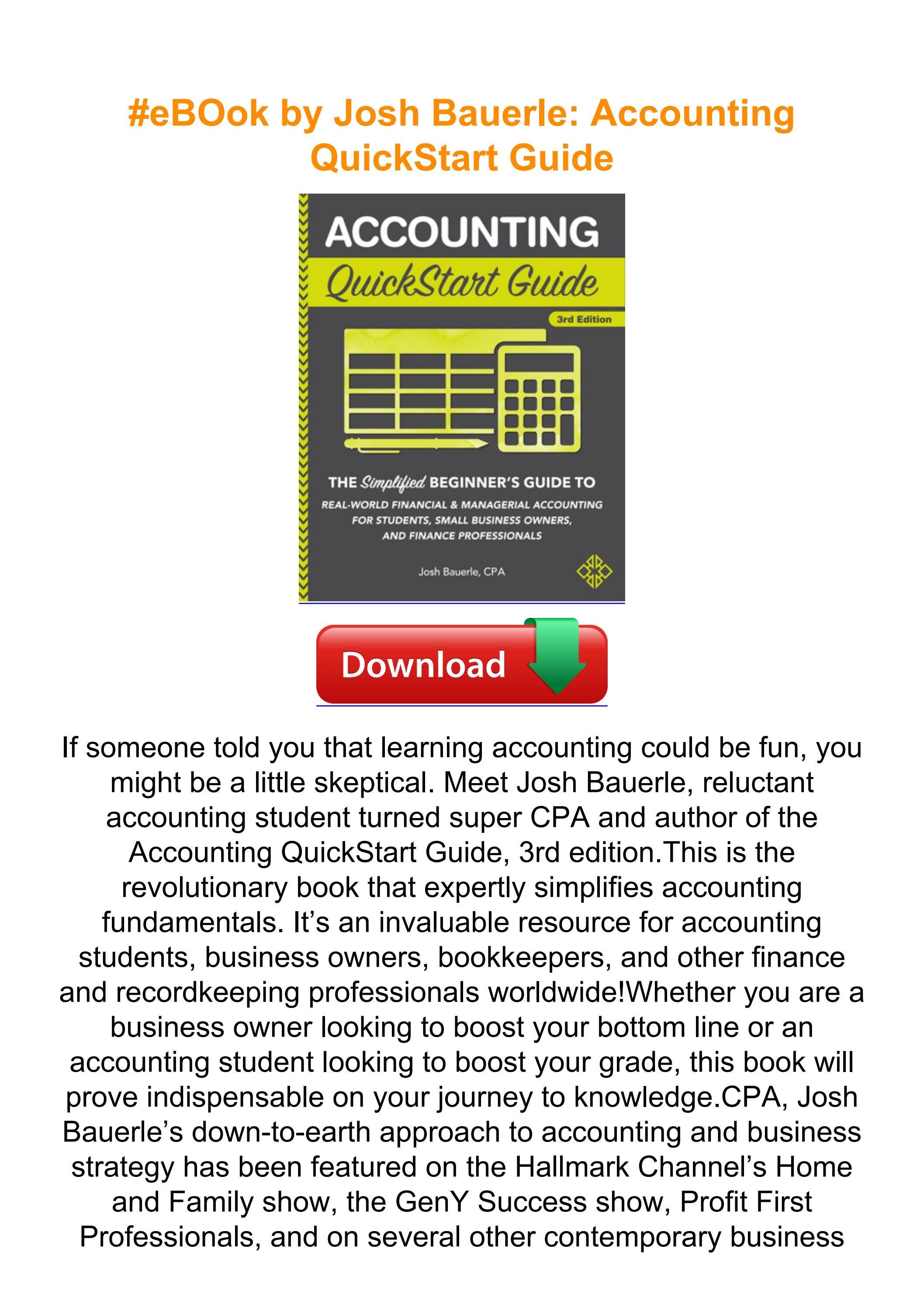 eBOok by Josh Bauerle Accounting QuickStart Guide by PietroBoni678785