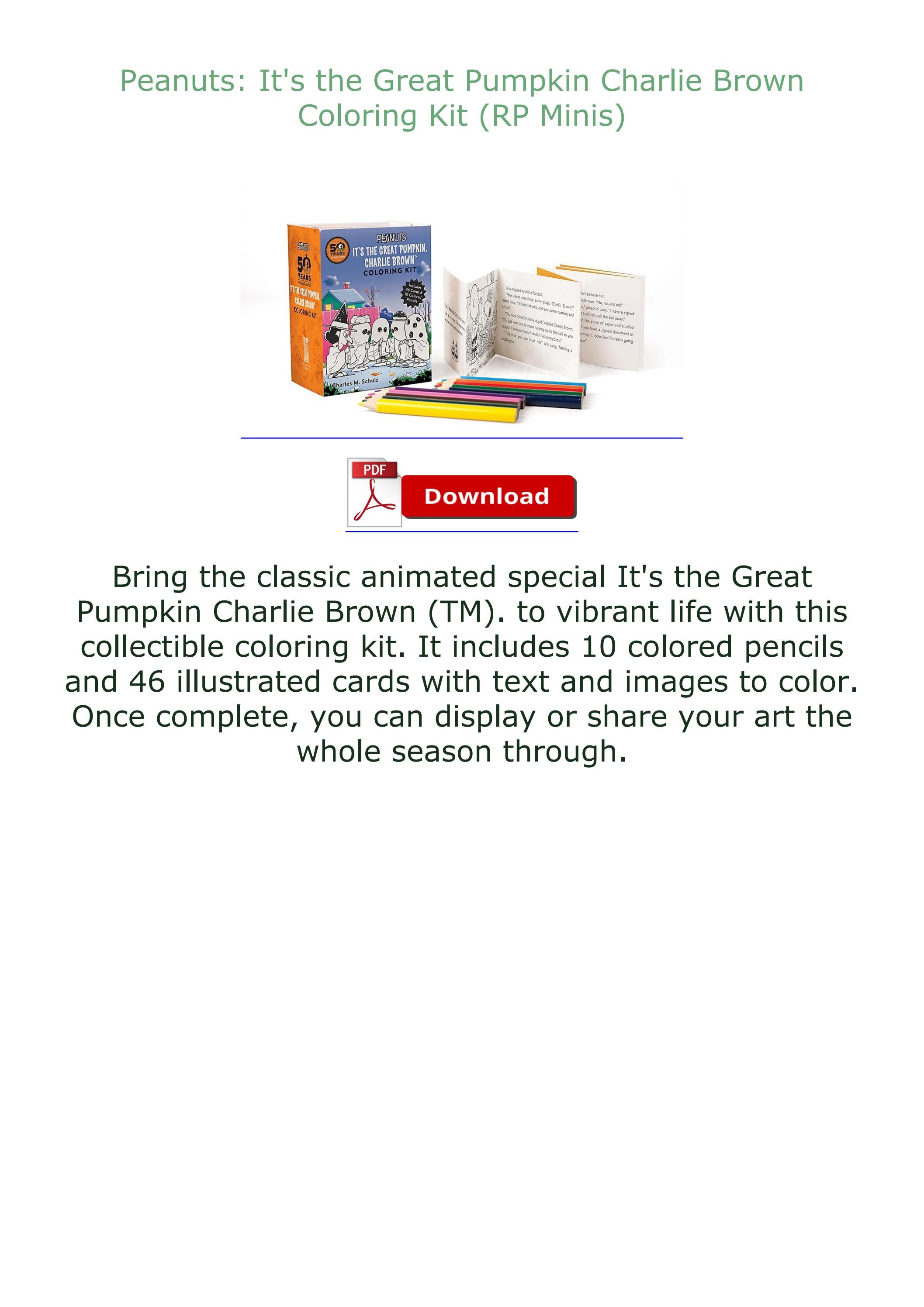 {EBOOK} DOWNLOAD Peanuts: It's the Great Pumpkin Charlie Brown Coloring ...