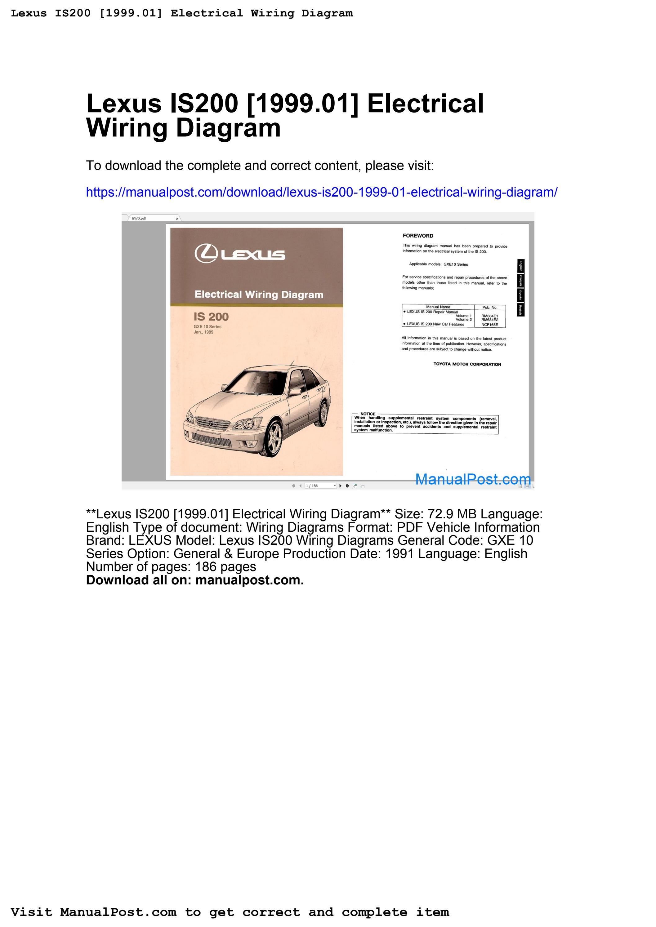 Lexus is200 1999 01 electrical wiring diagram by paula.harris930 - Issuu