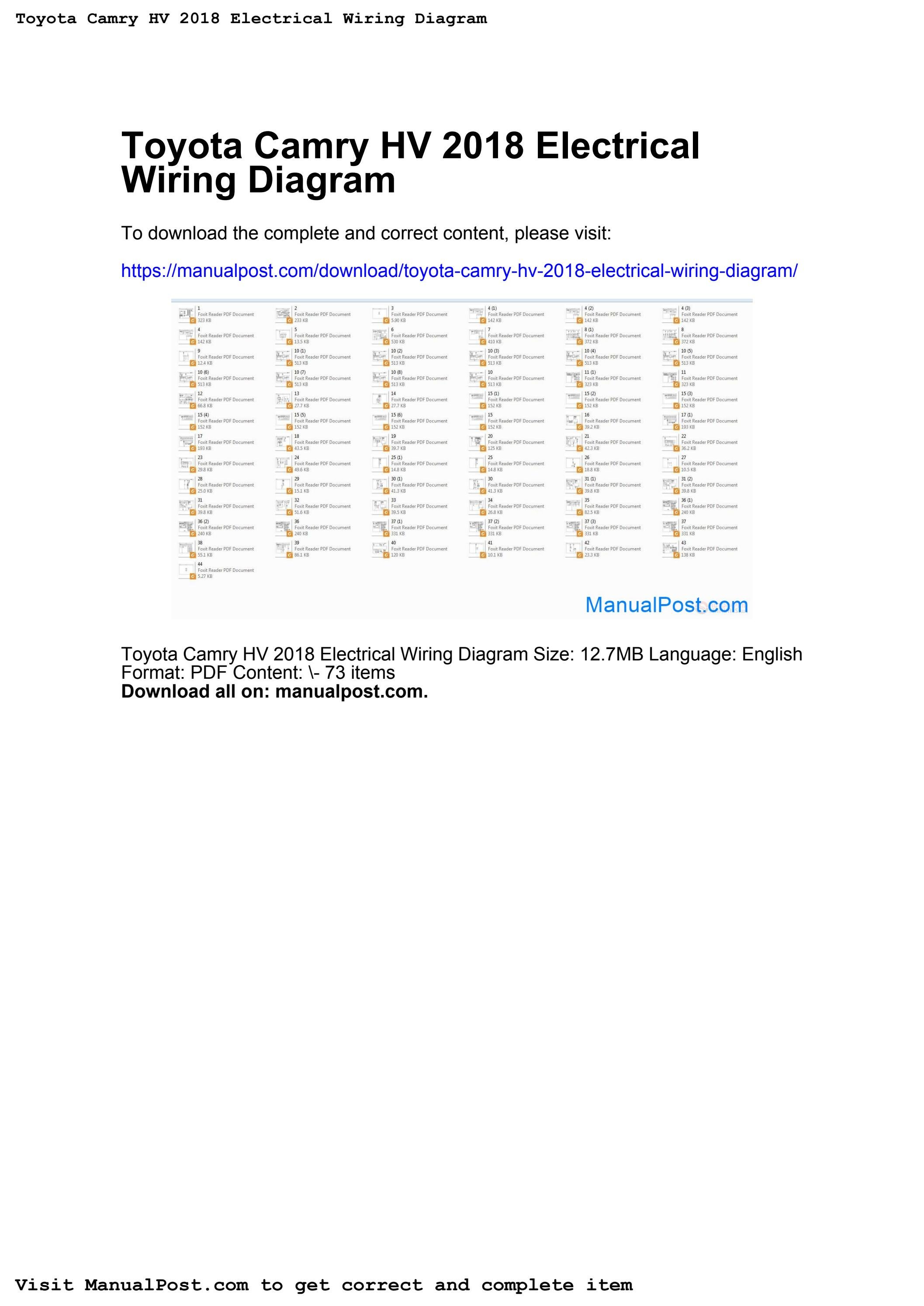 Toyota camry hv 2018 electrical wiring diagram by edward.painter145 - Issuu