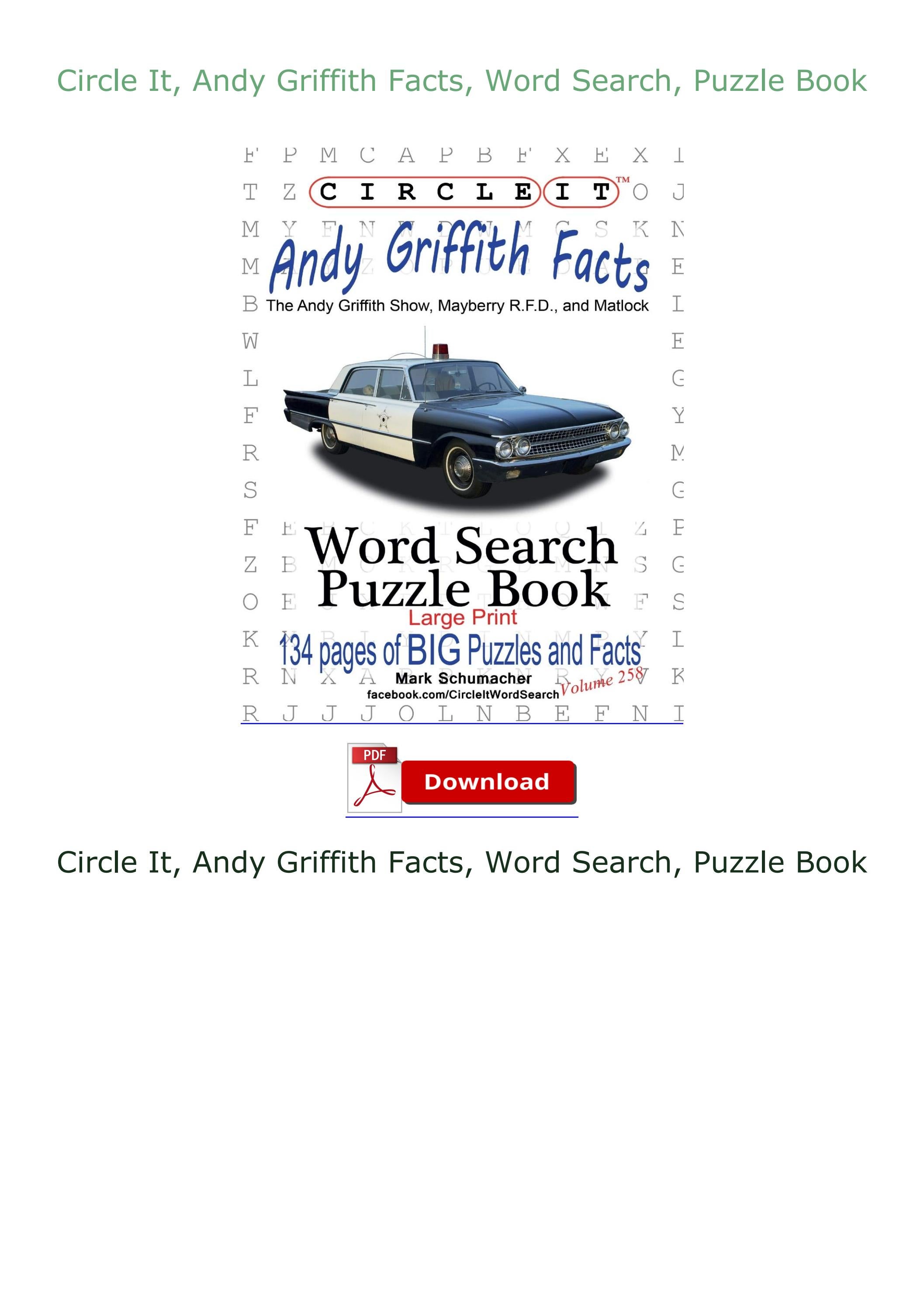 {EBOOK} DOWNLOAD Circle It, Andy Griffith Facts, Word Search, Puzzle ...