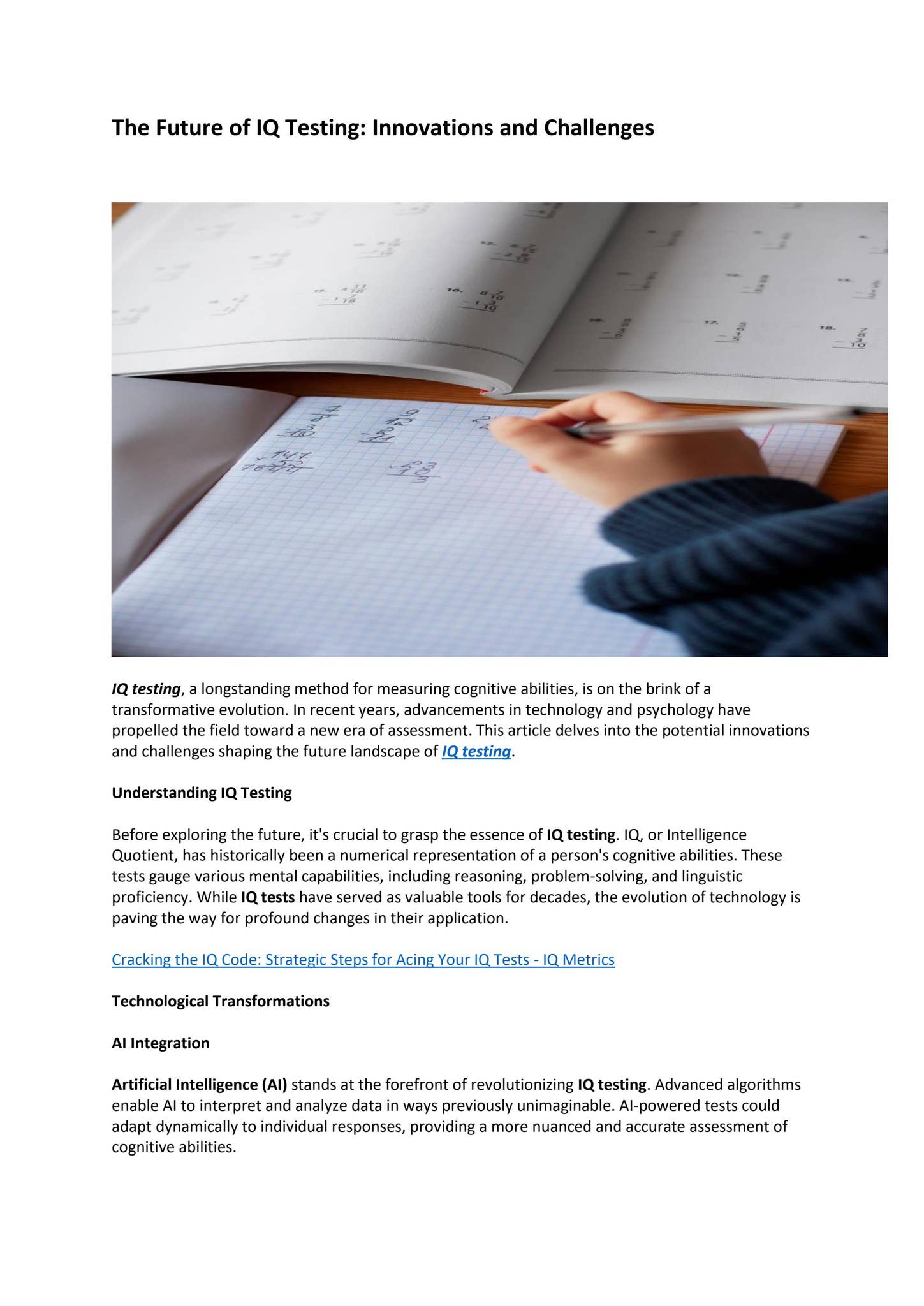 The Future of IQ Testing: Innovations and Challenges by IQ Test - Issuu