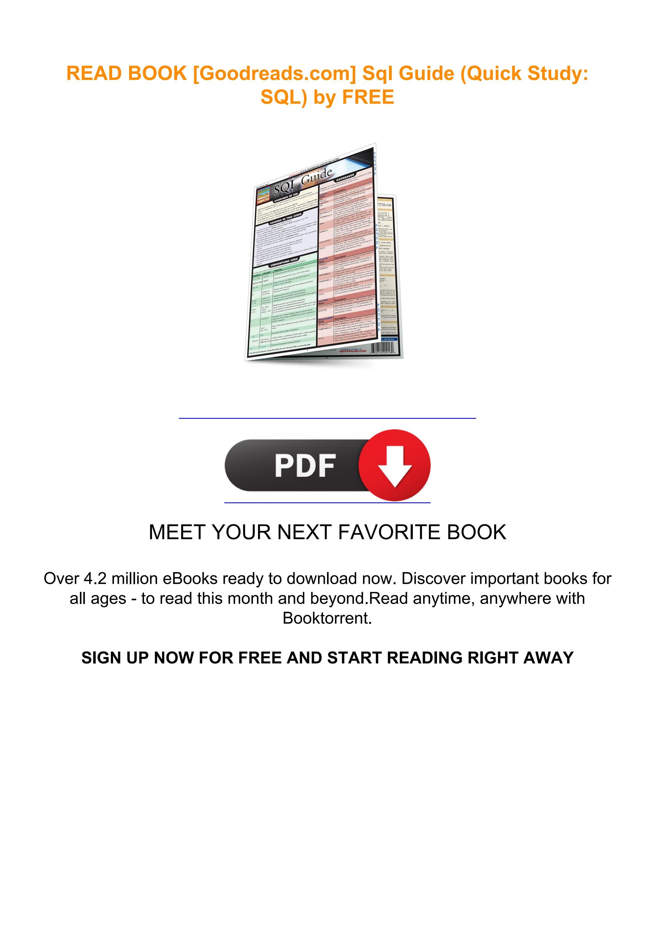 Read book goodreads sql guide quick study sql by free by