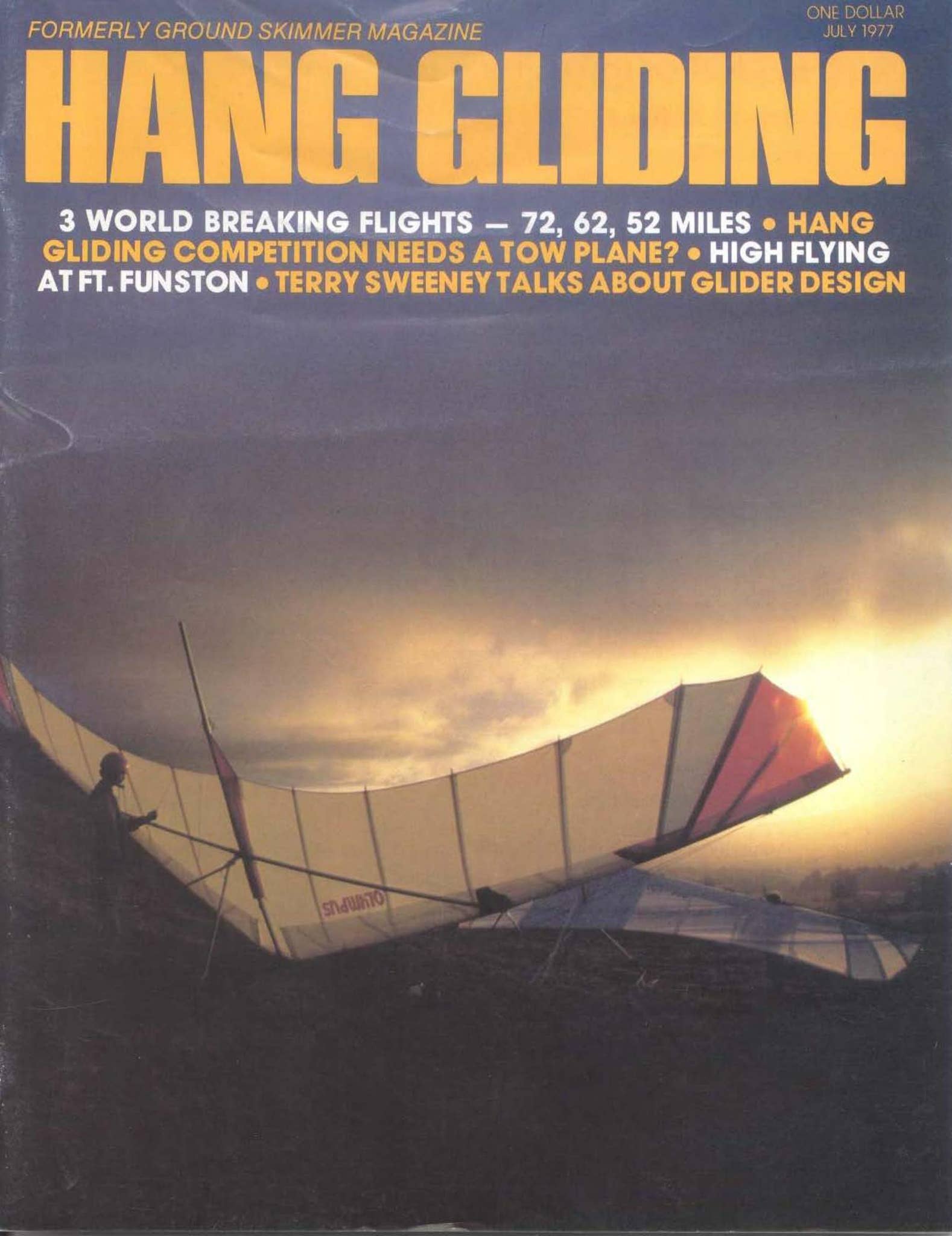 HOWDY.✩ 2way A line flare op（USHGA Hang Gliding July 1977 by US  