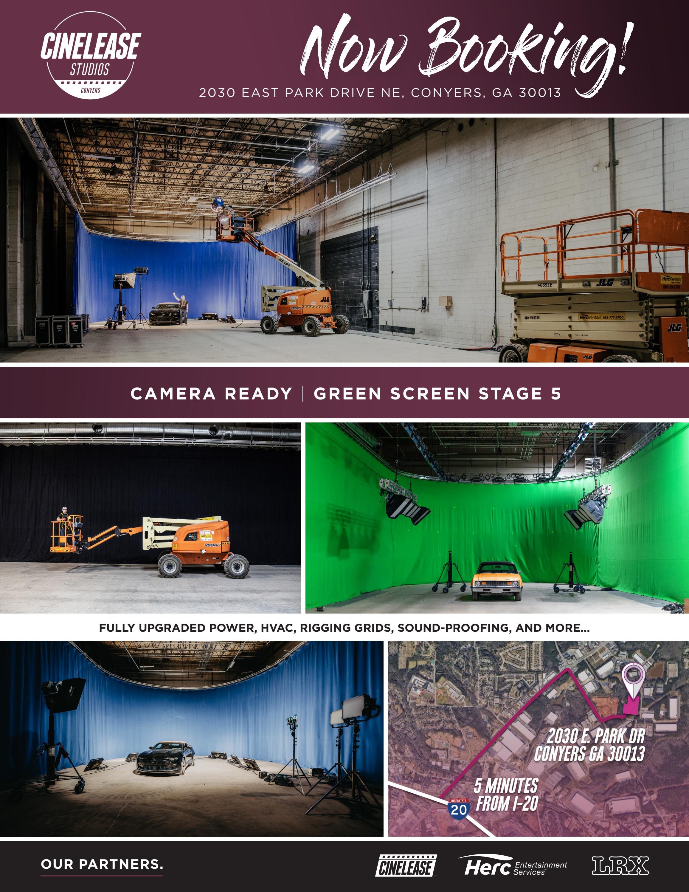 Cinelease Studios Conyers Green Screen One Sheet by CineleaseStudios