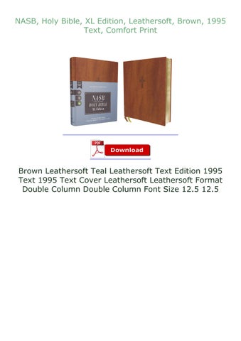 FREE READ ⚡PDF⚡ NASB, Holy Bible, XL Edition, Leathersoft, Brown, 1995 ...