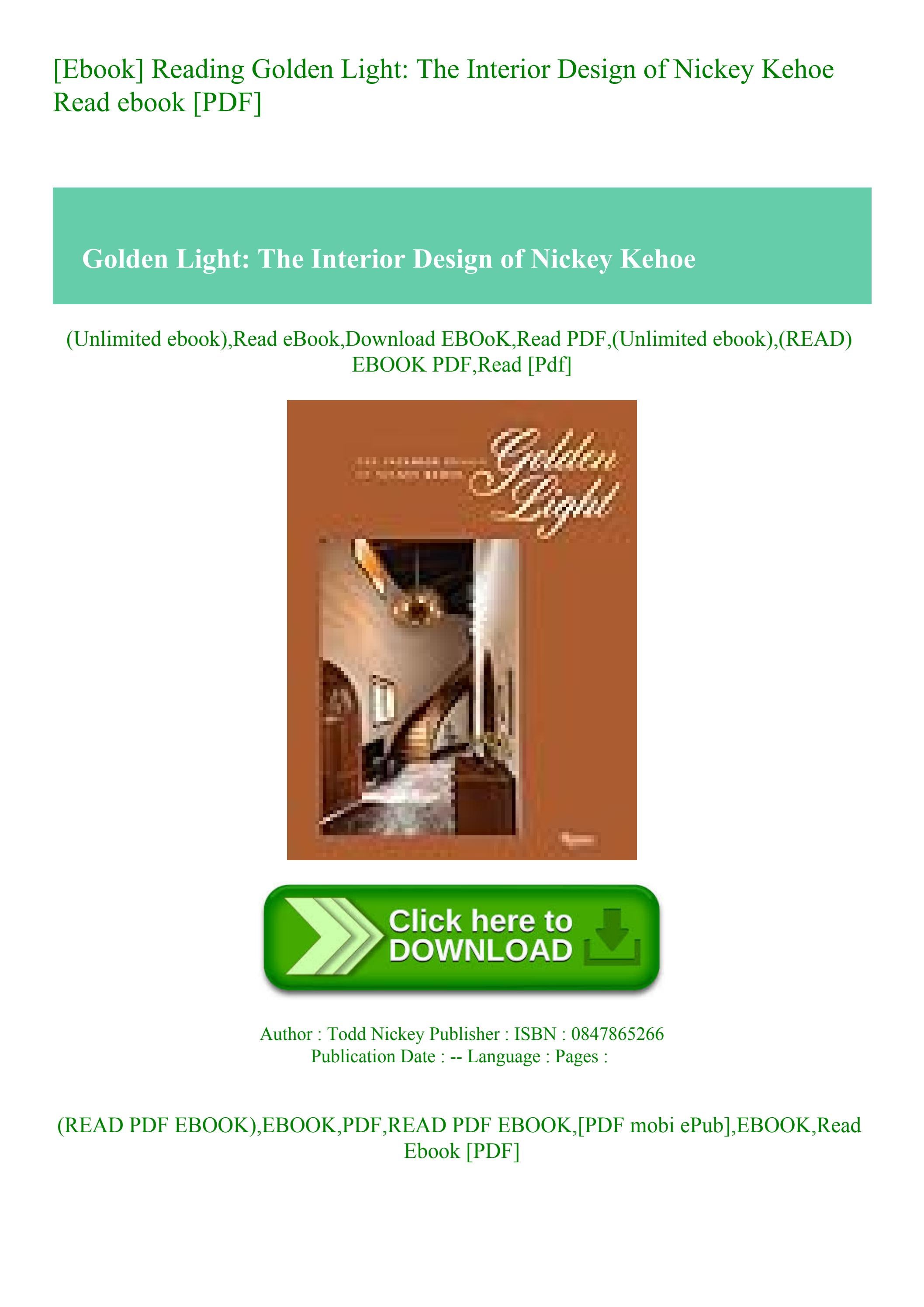 [Ebook] Reading Golden Light The Interior Design of Nickey Kehoe Read