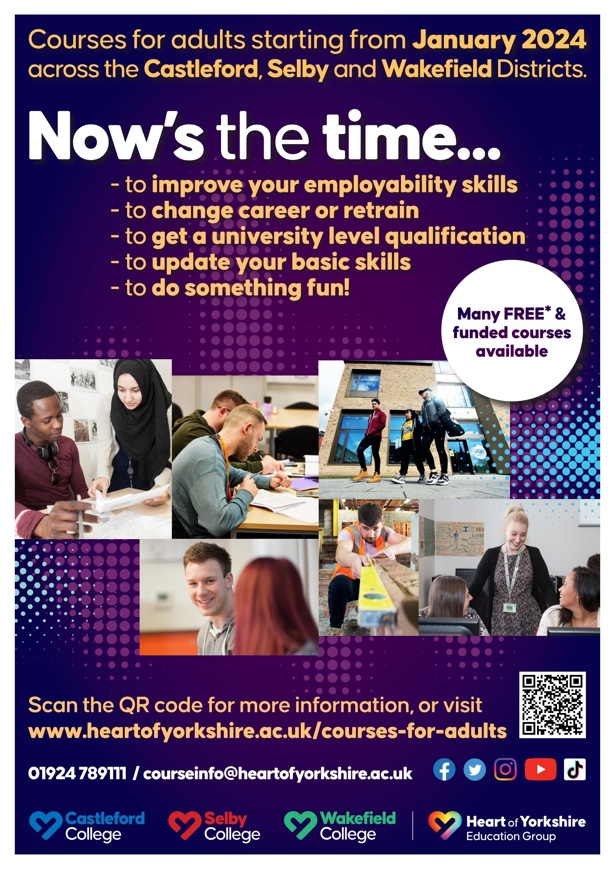 Adult Course Guide Adult Course Guide - January 2024 by Heart of Yorkshire Education Group ...